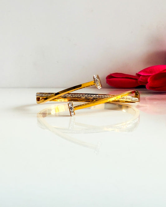 Studded dual nail thin wrist / baby size bracelet