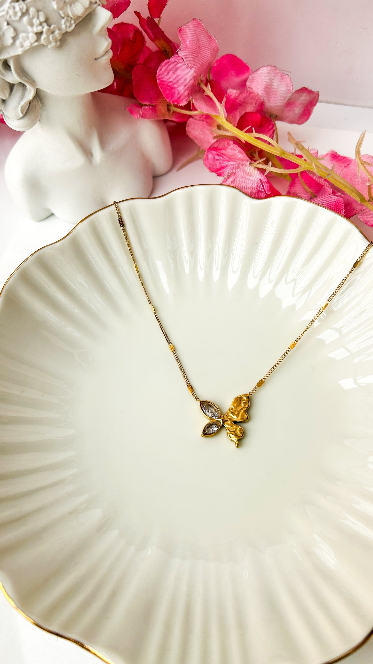 Studded butterfly necklace