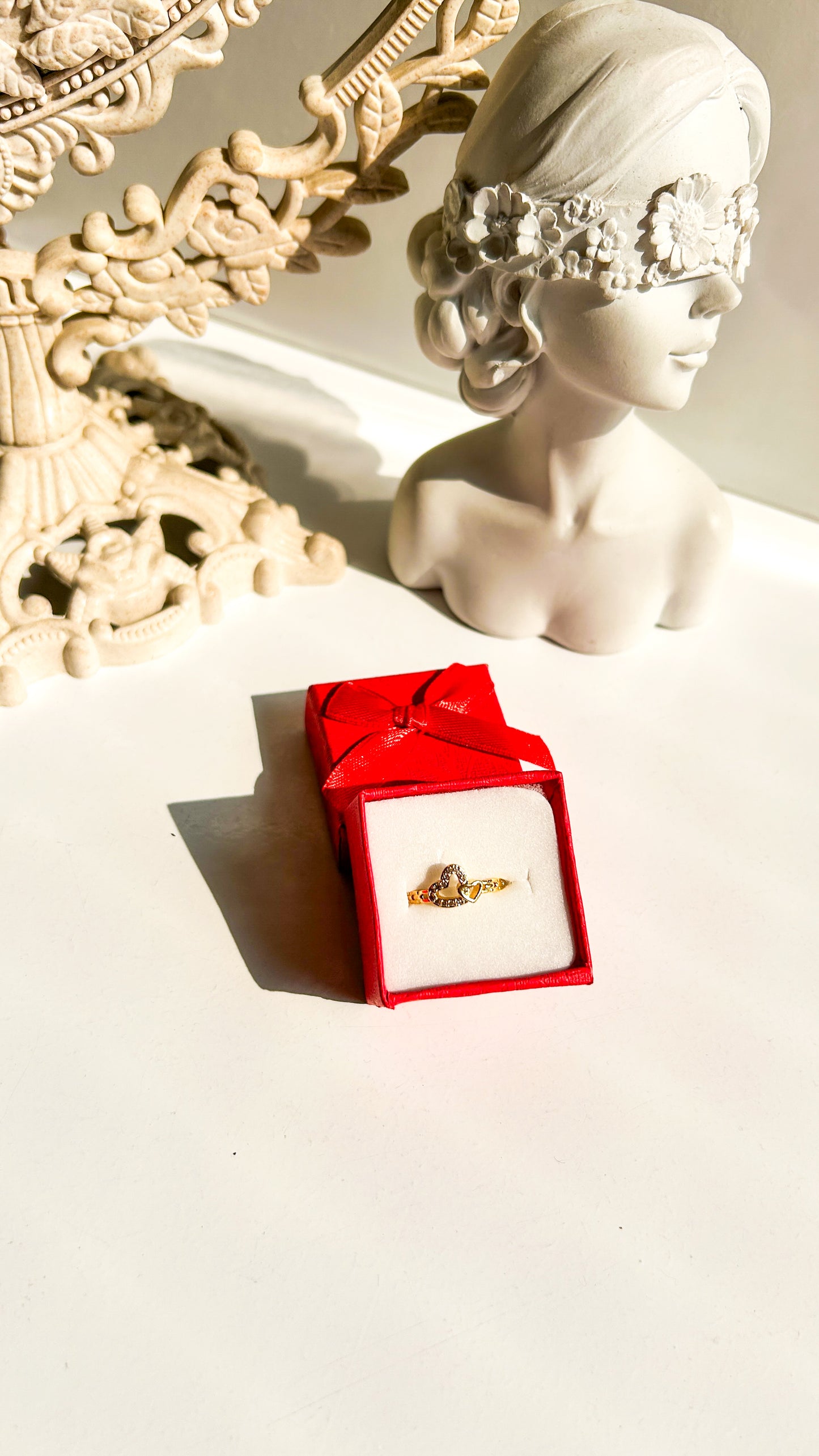 Heart ring with stones