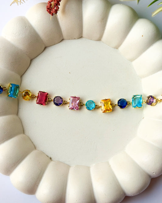 Multi colour crystal bracelet
