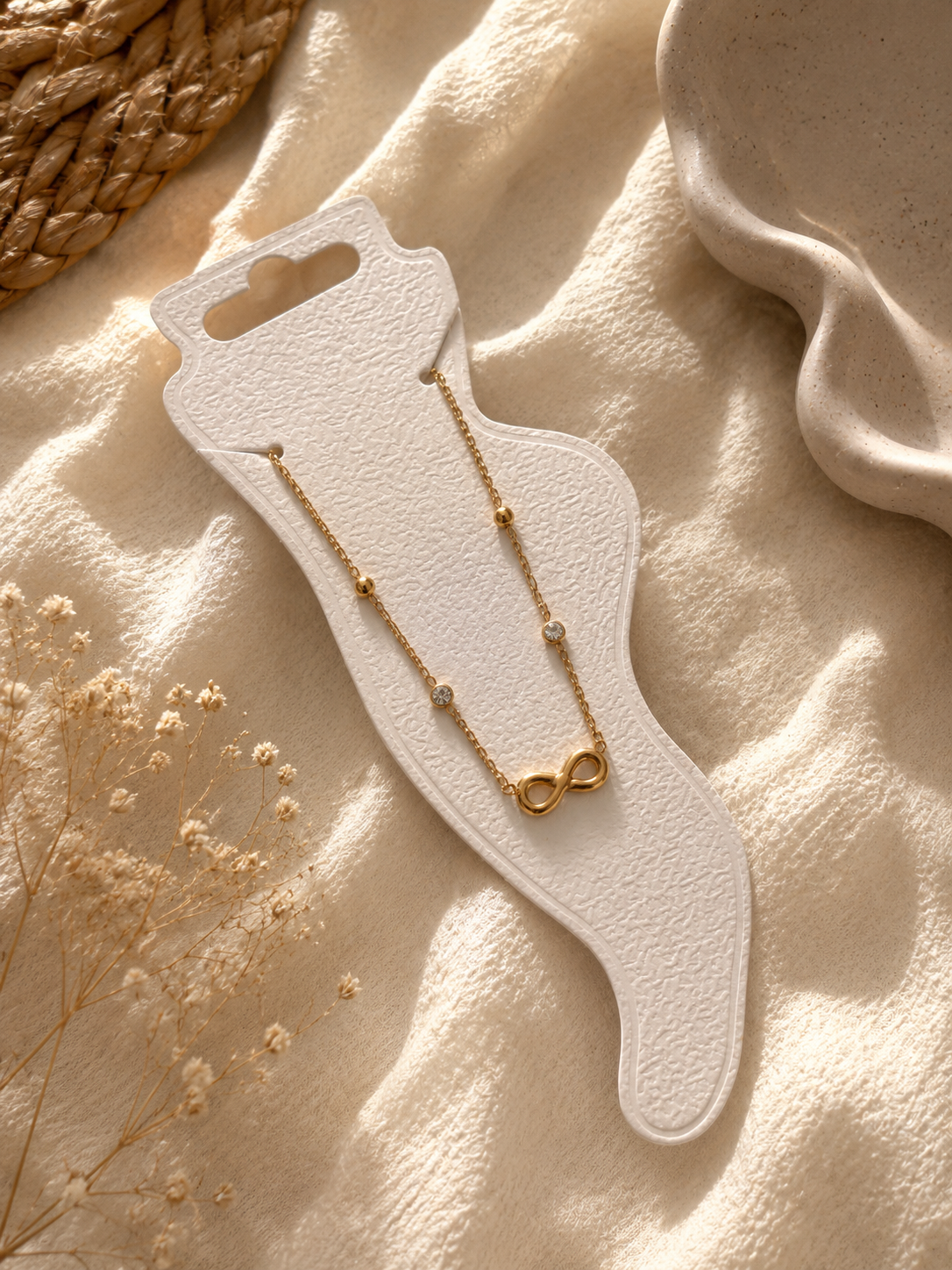 Infinity with stone anklet