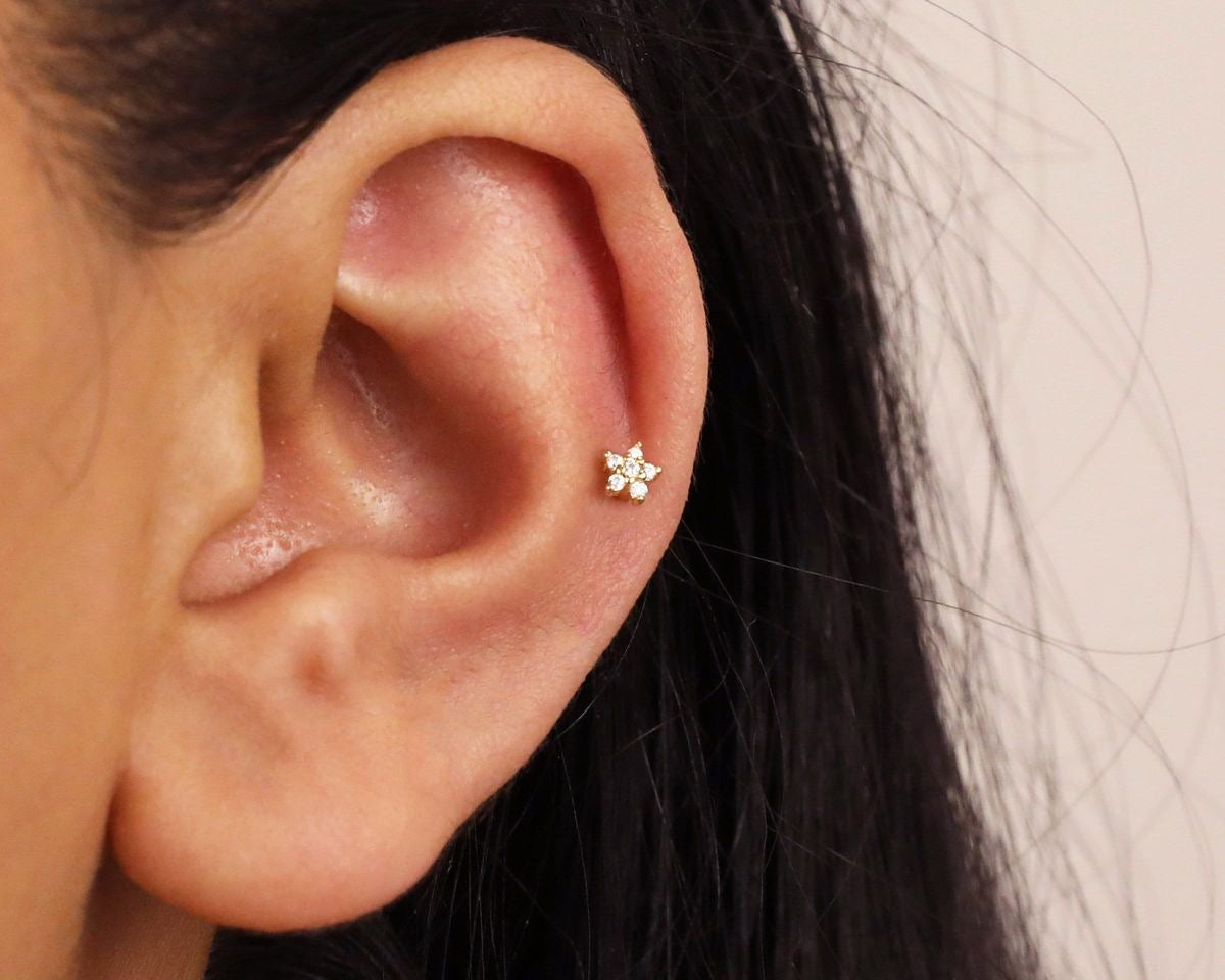 5 petal floral ballback studs