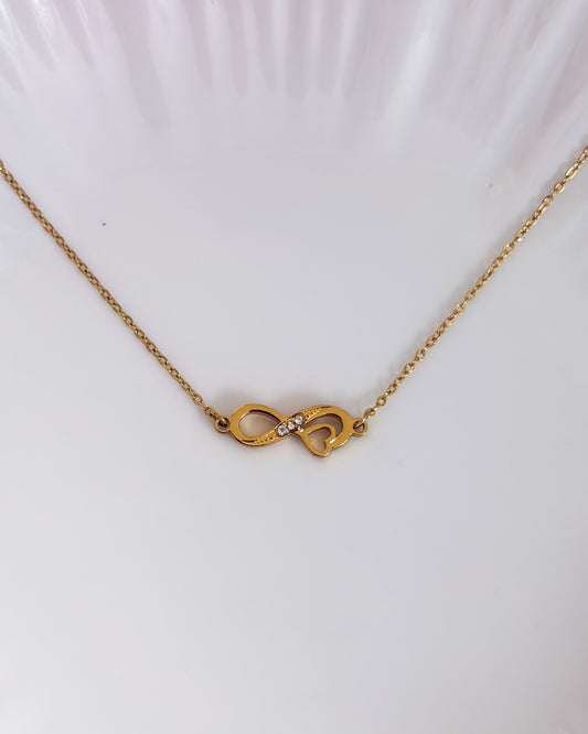 Infinity with stone necklace