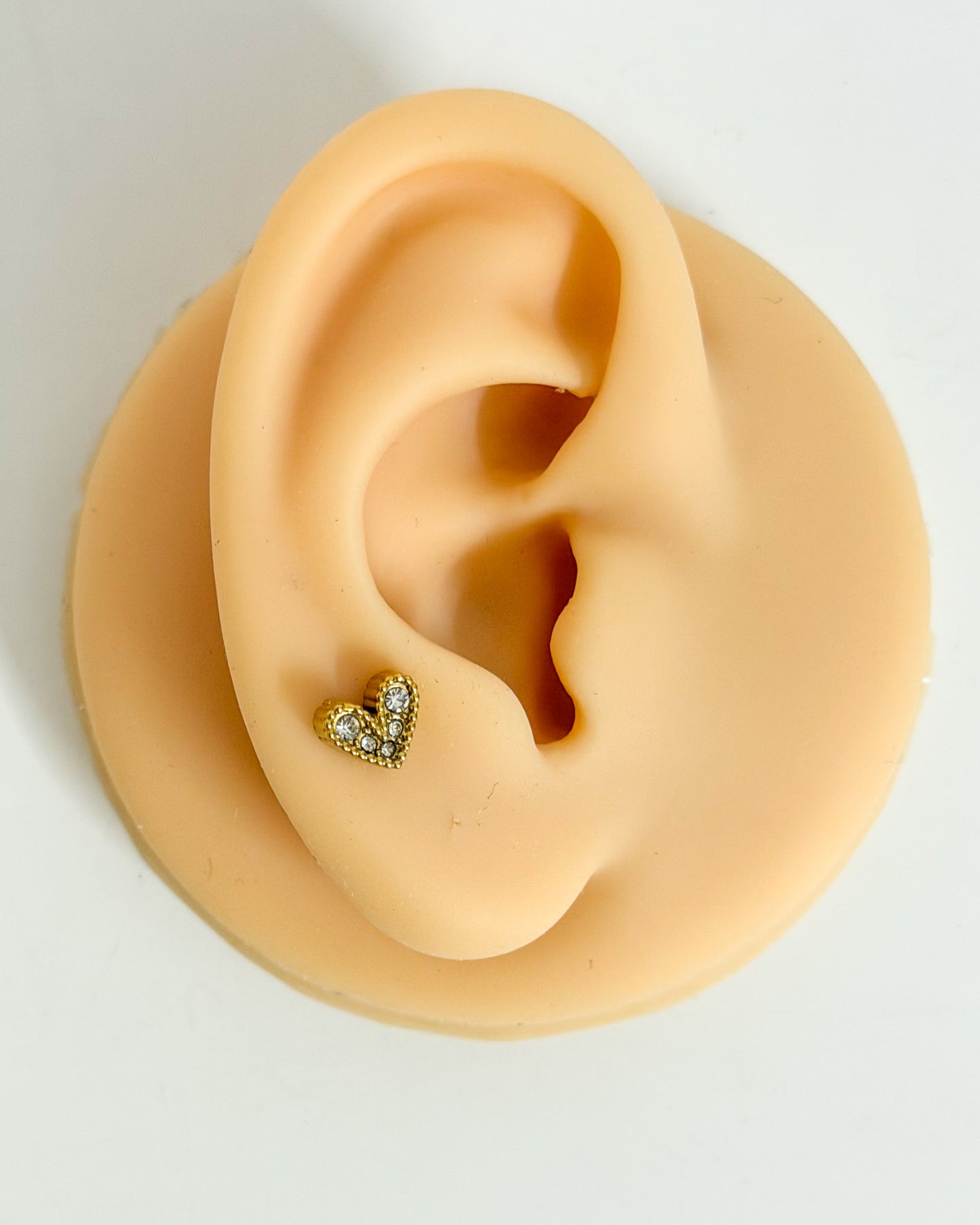 Studded heart ballback studs (Ss)