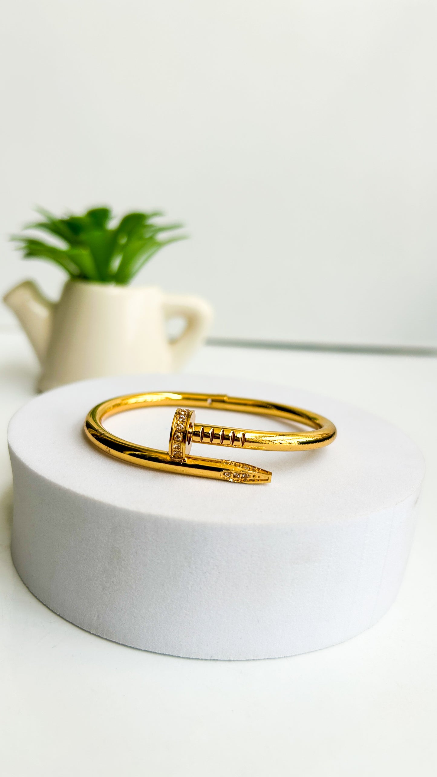 Studded nail thin wrist / baby size bracelet