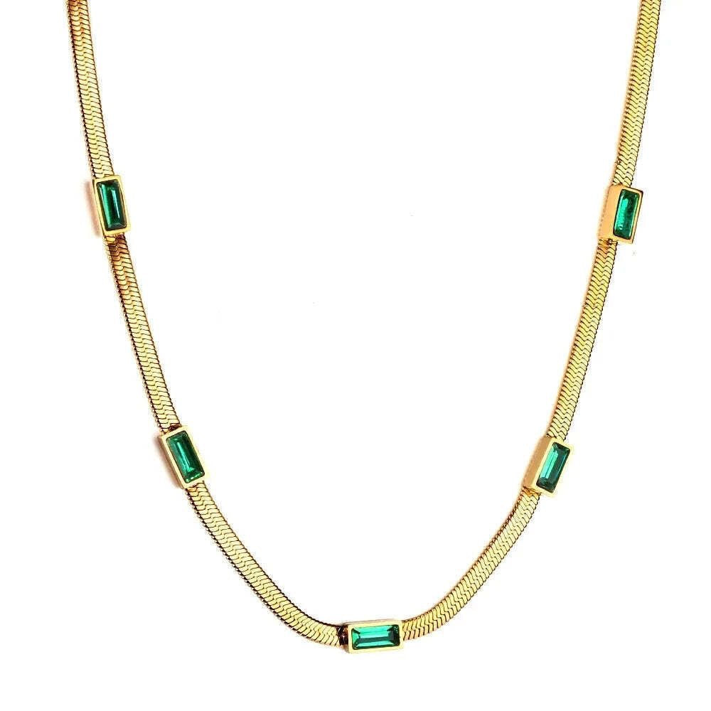 Greenstone snake chain