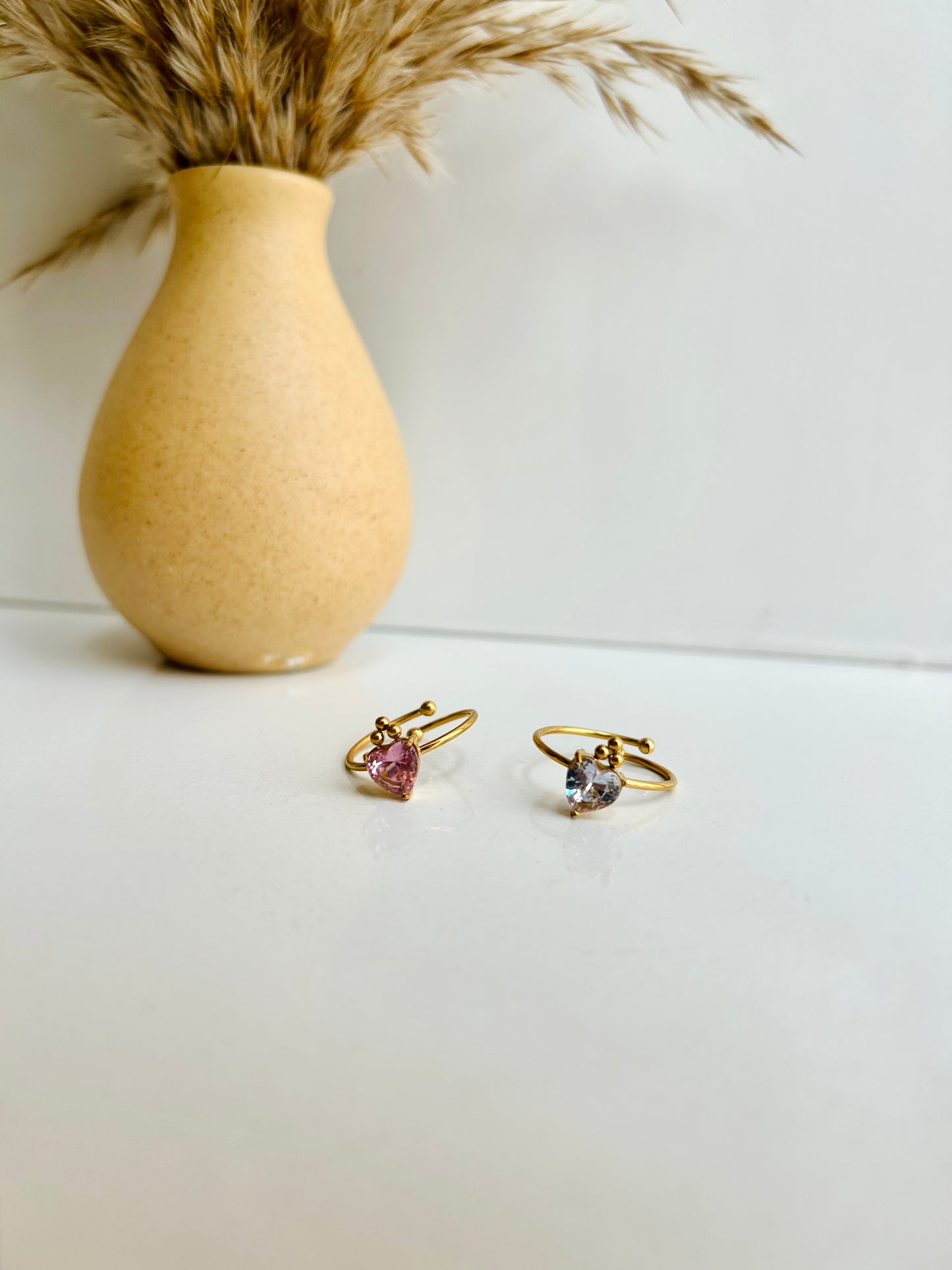 Crown heart adjustable ring