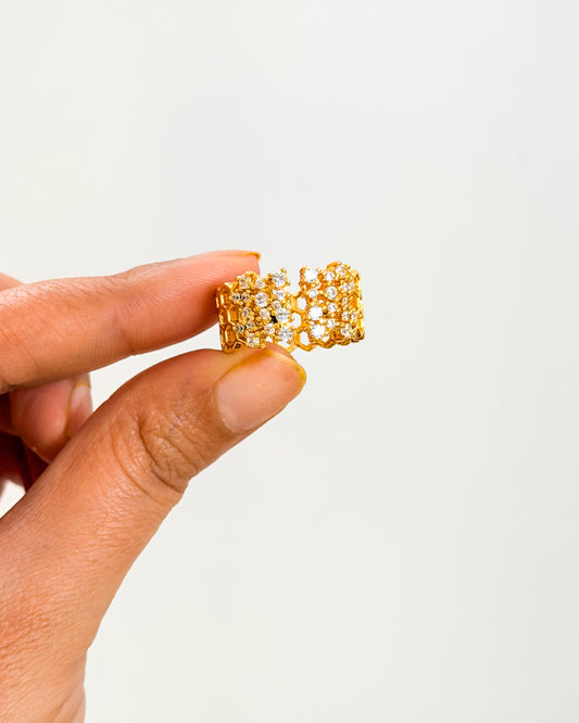 Studded chunky adjustable ring