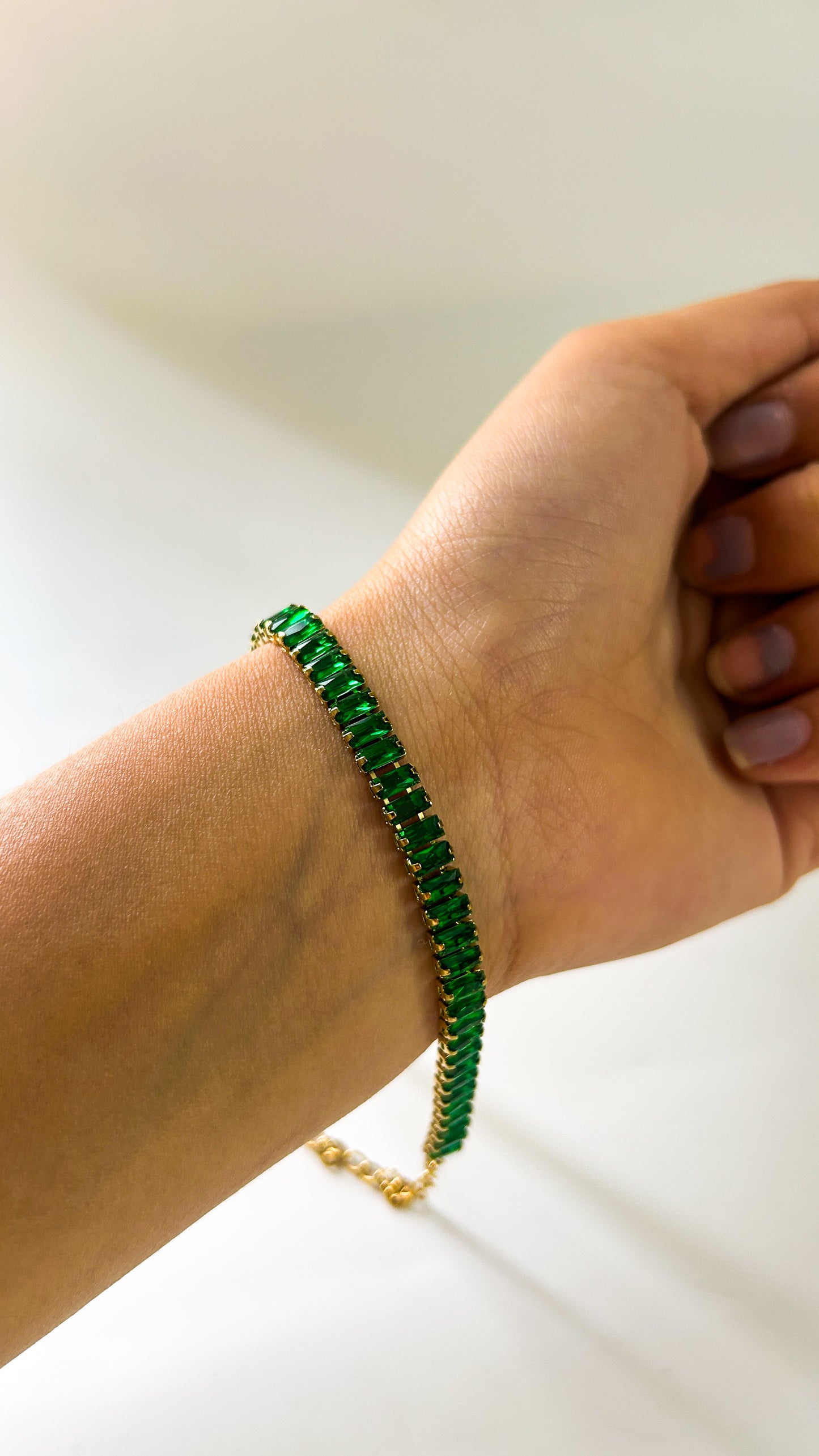 Green stone tennis bracelet