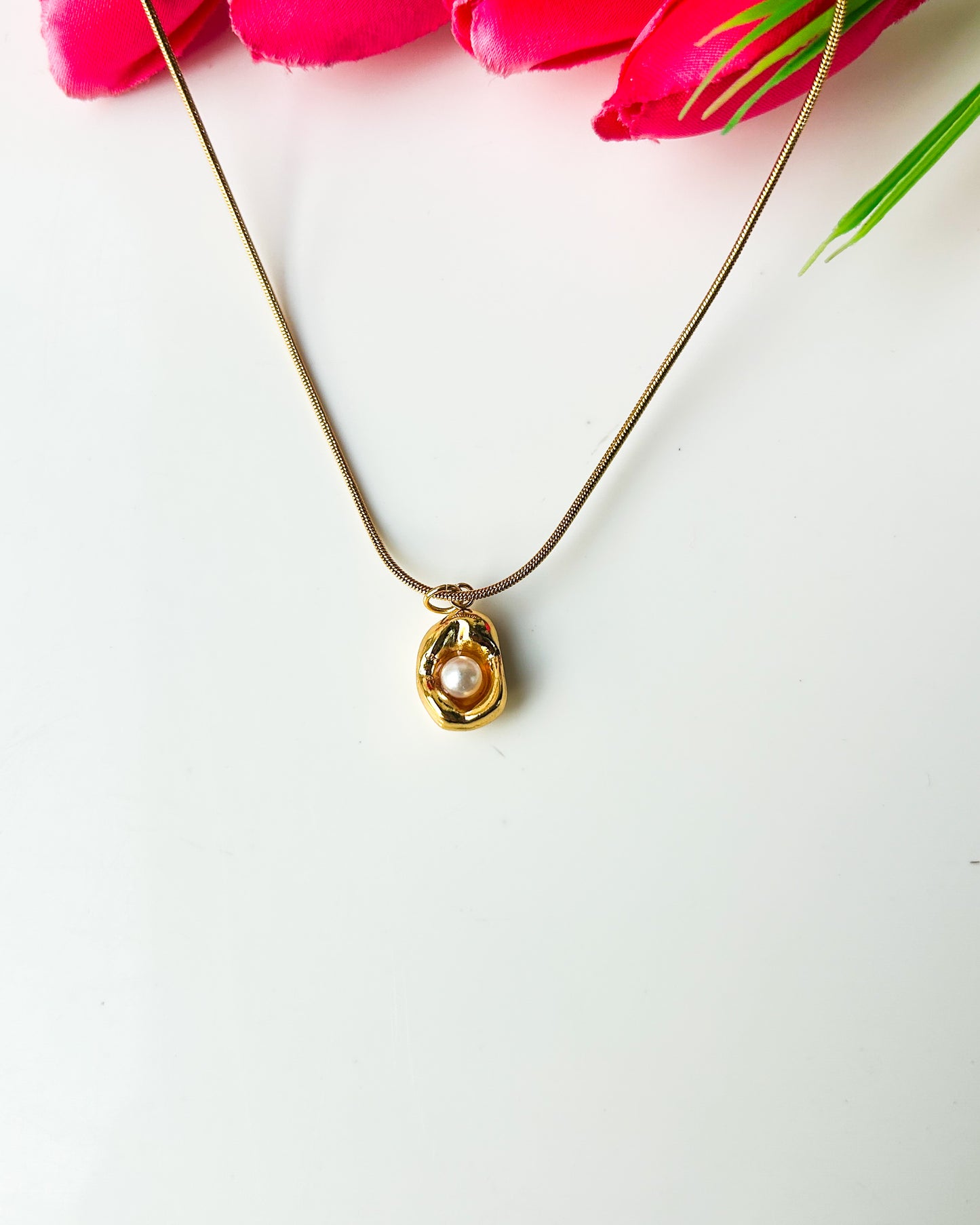 Pearl in a shell necklace