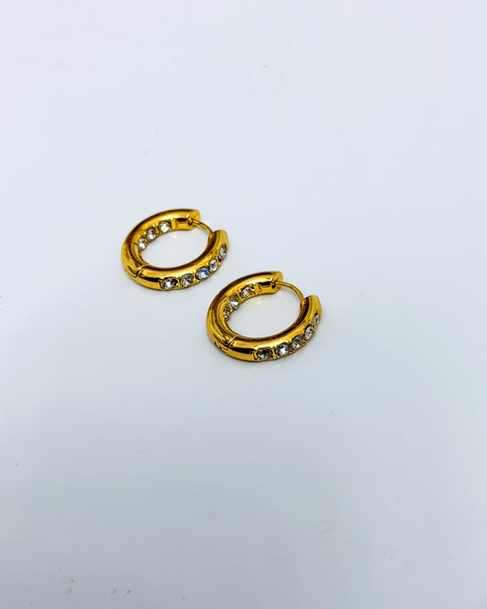 Medium huggies with stone detailing