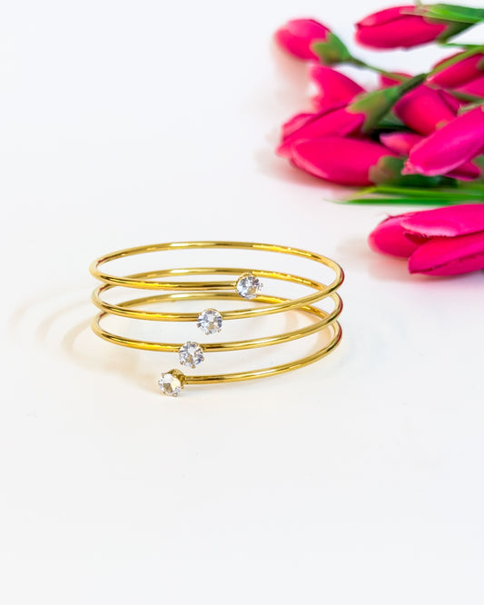 Spiral studded bracelet size 2.4 to 2.6