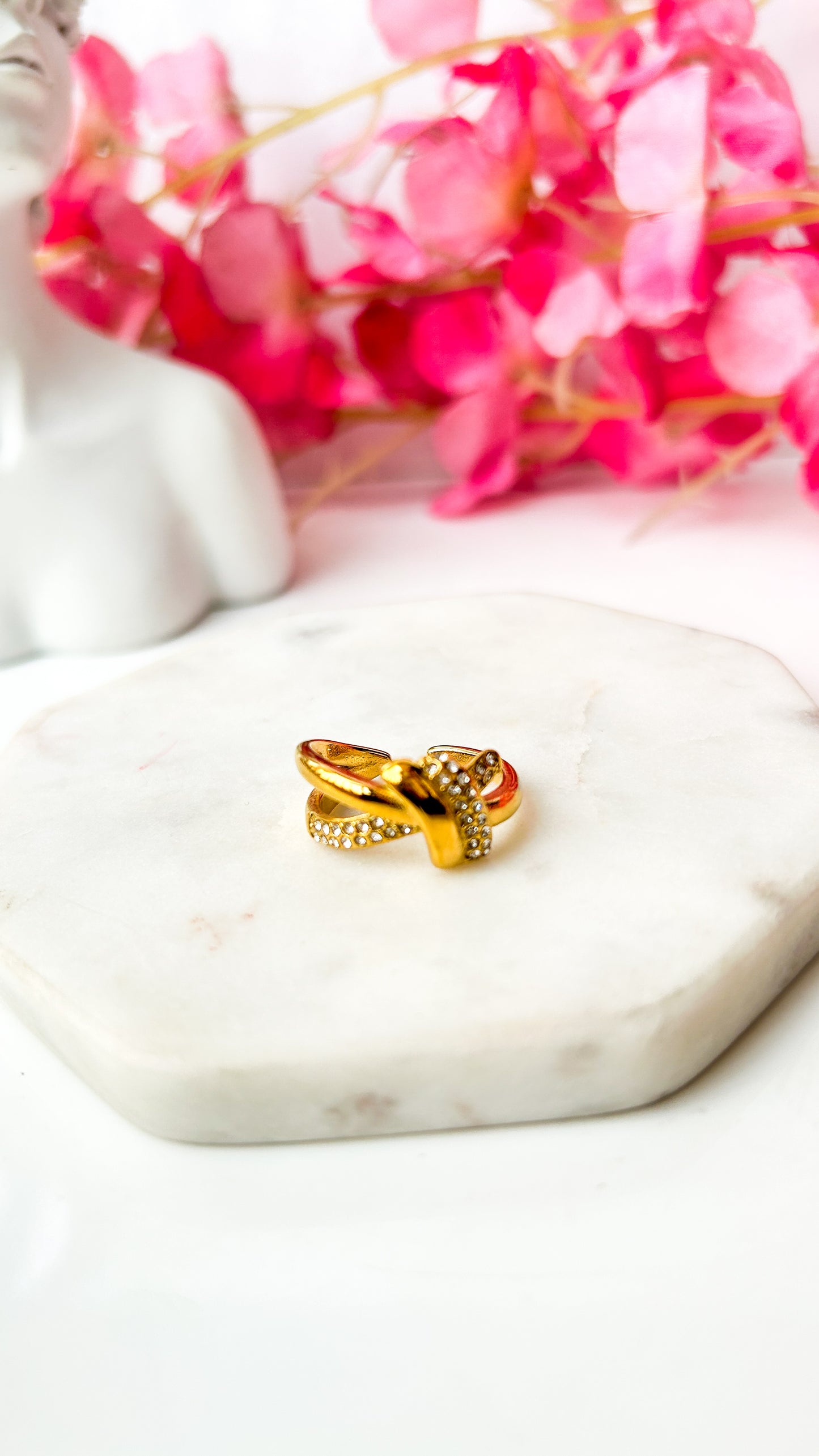 Studded knot adjustable ring