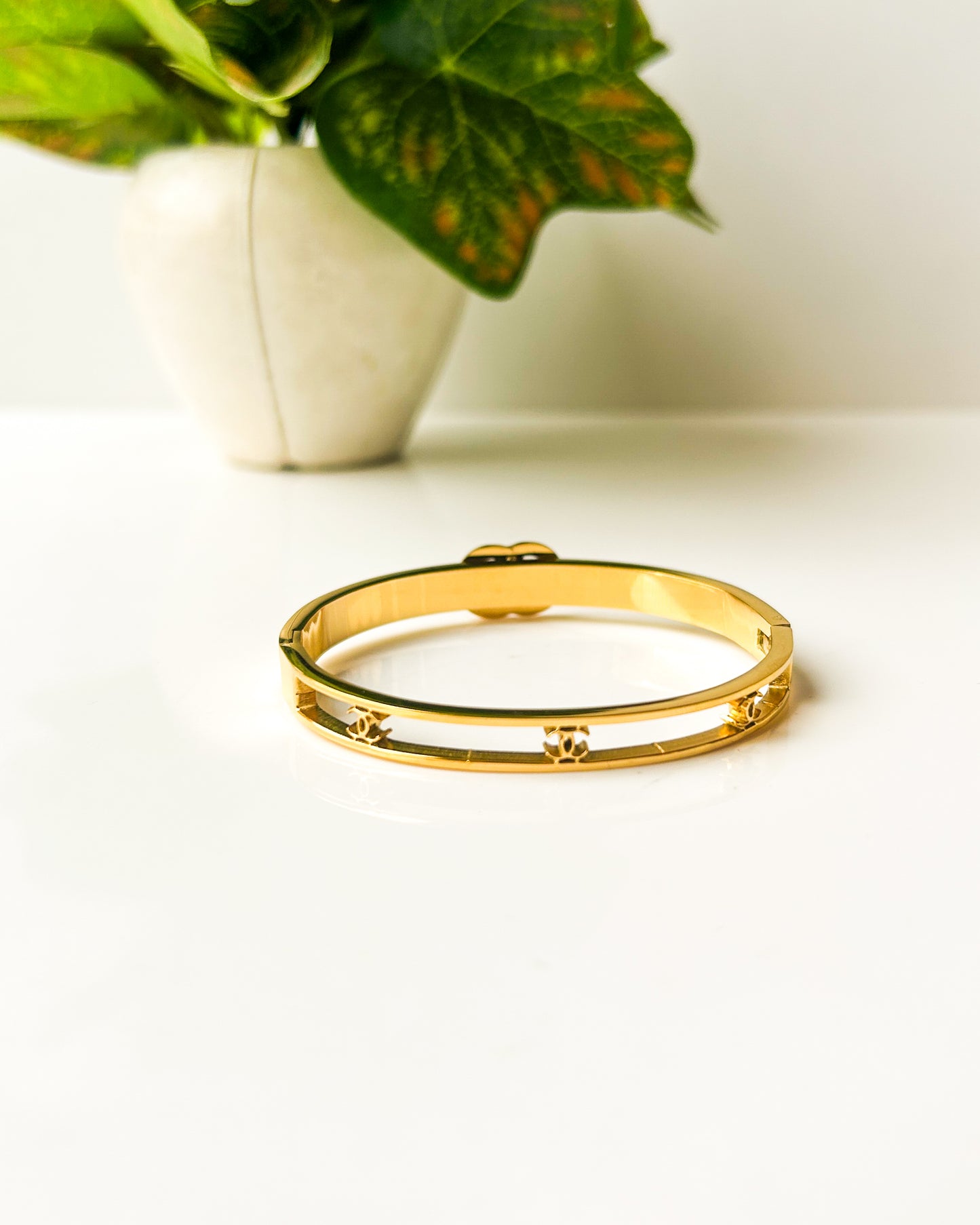 Chanel inspired thin wrist bracelet