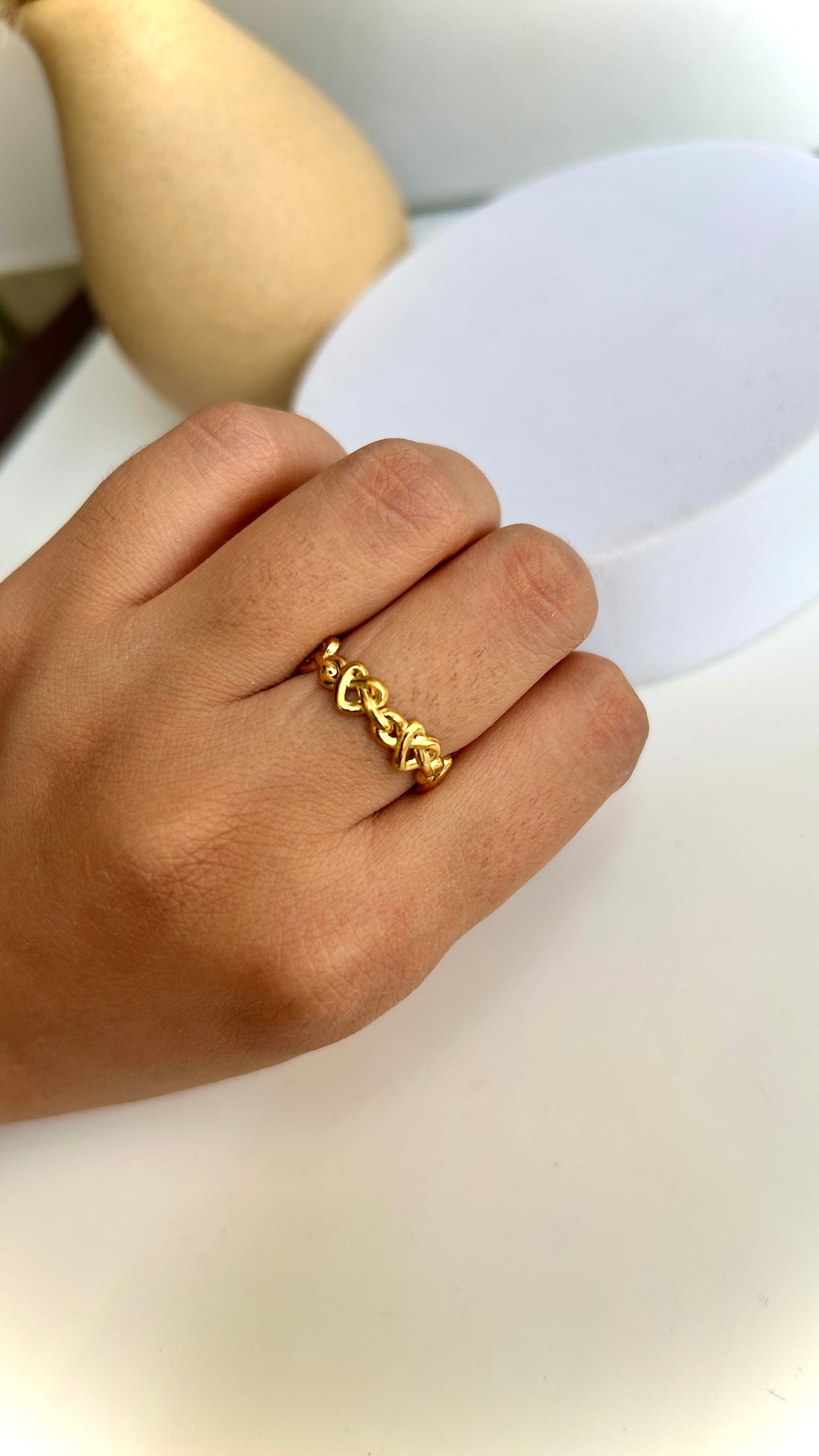 Heart band adjustable ring