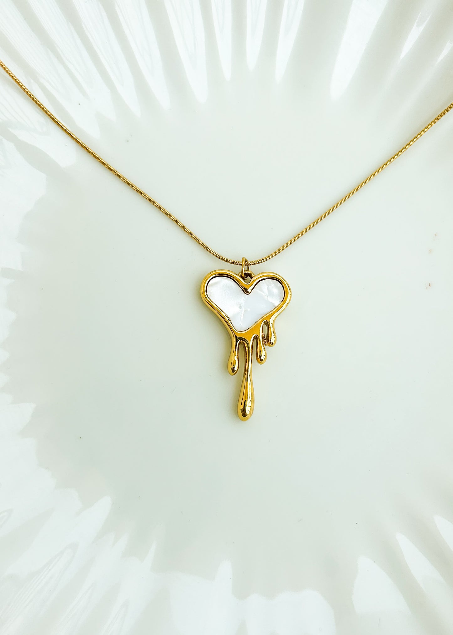 Dripping heart necklace