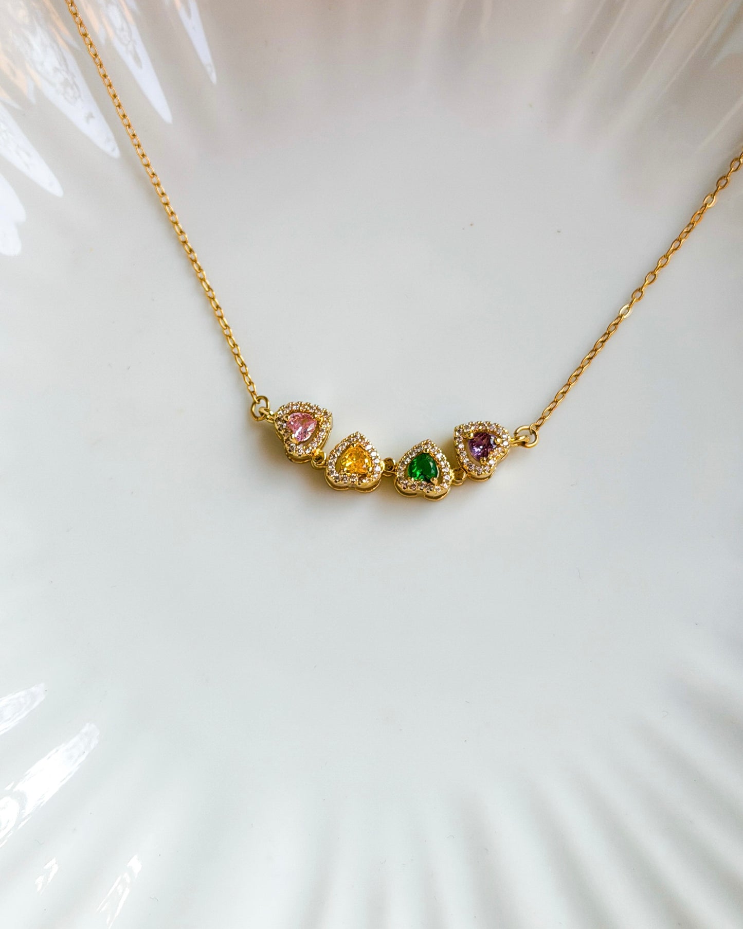 Multi colour heart magnetic necklace