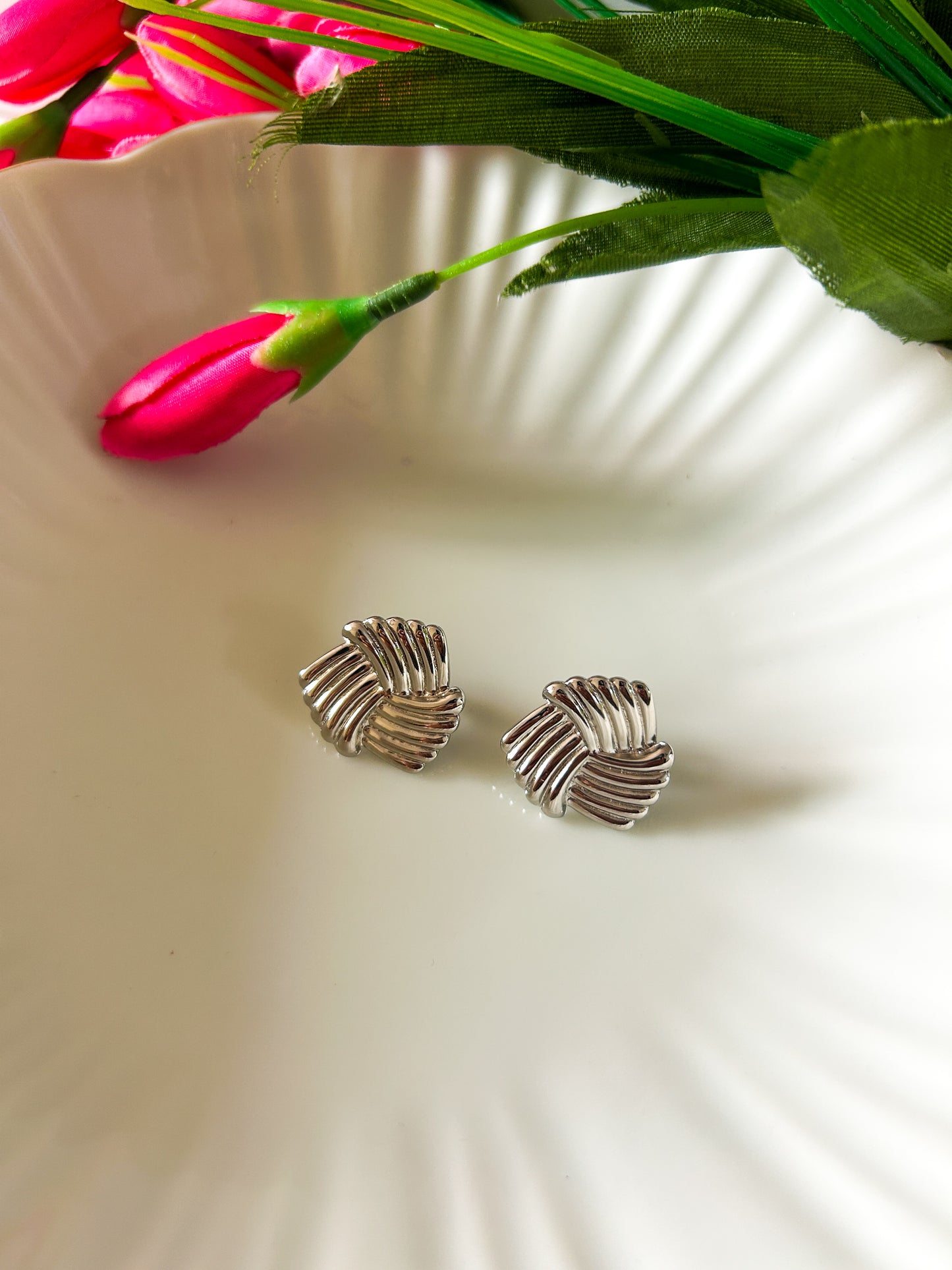 Silver spiral studs