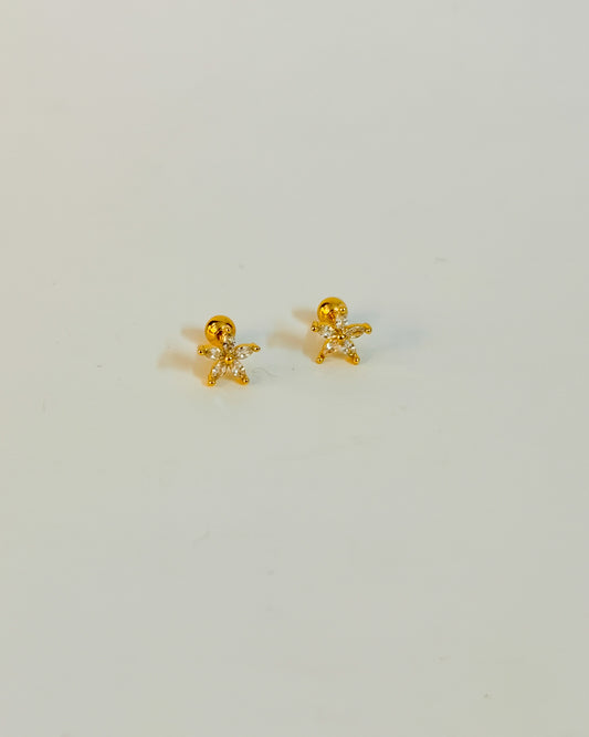 5 petal flower ball back studs