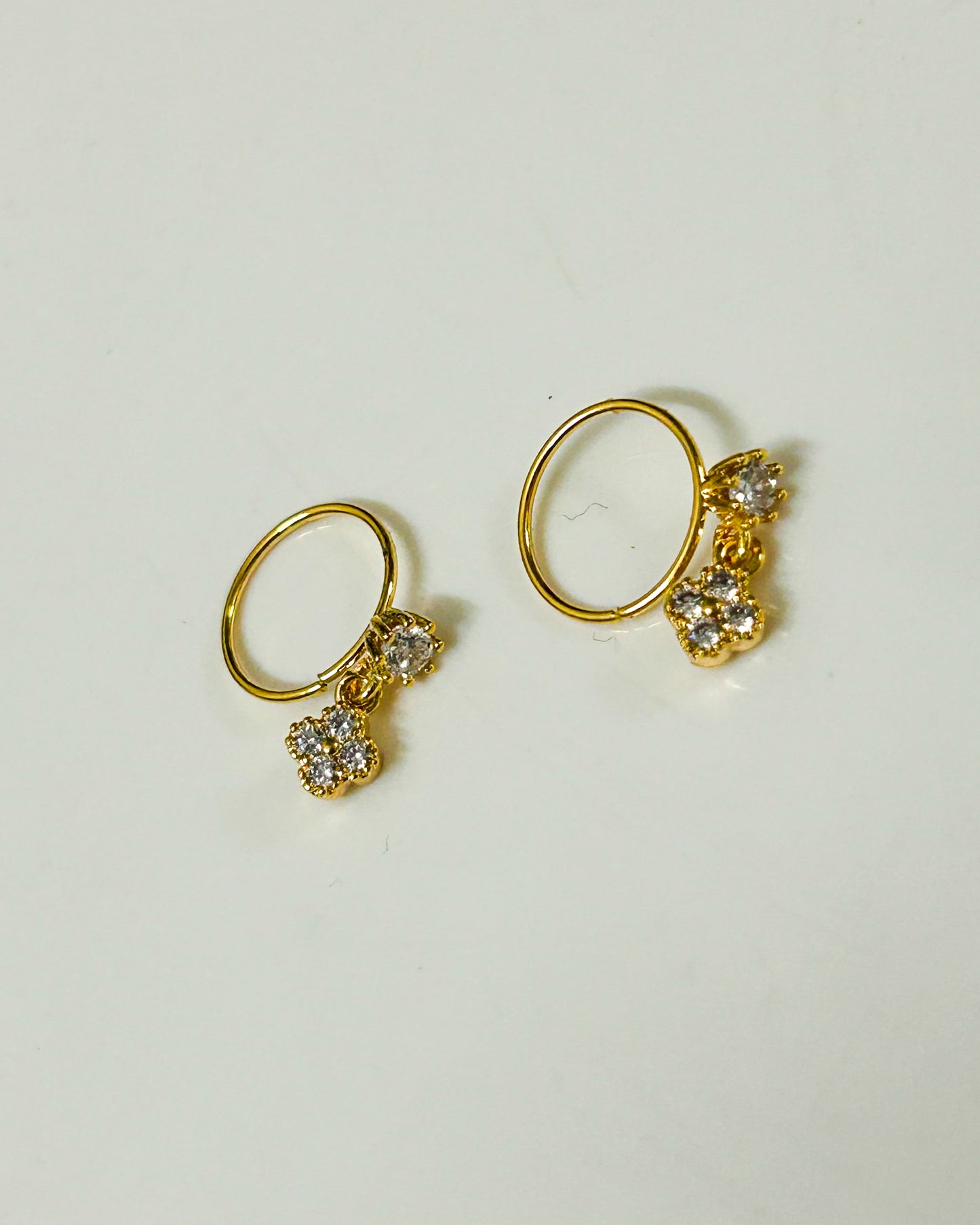 Floral Ear/nose piercing mini hoops