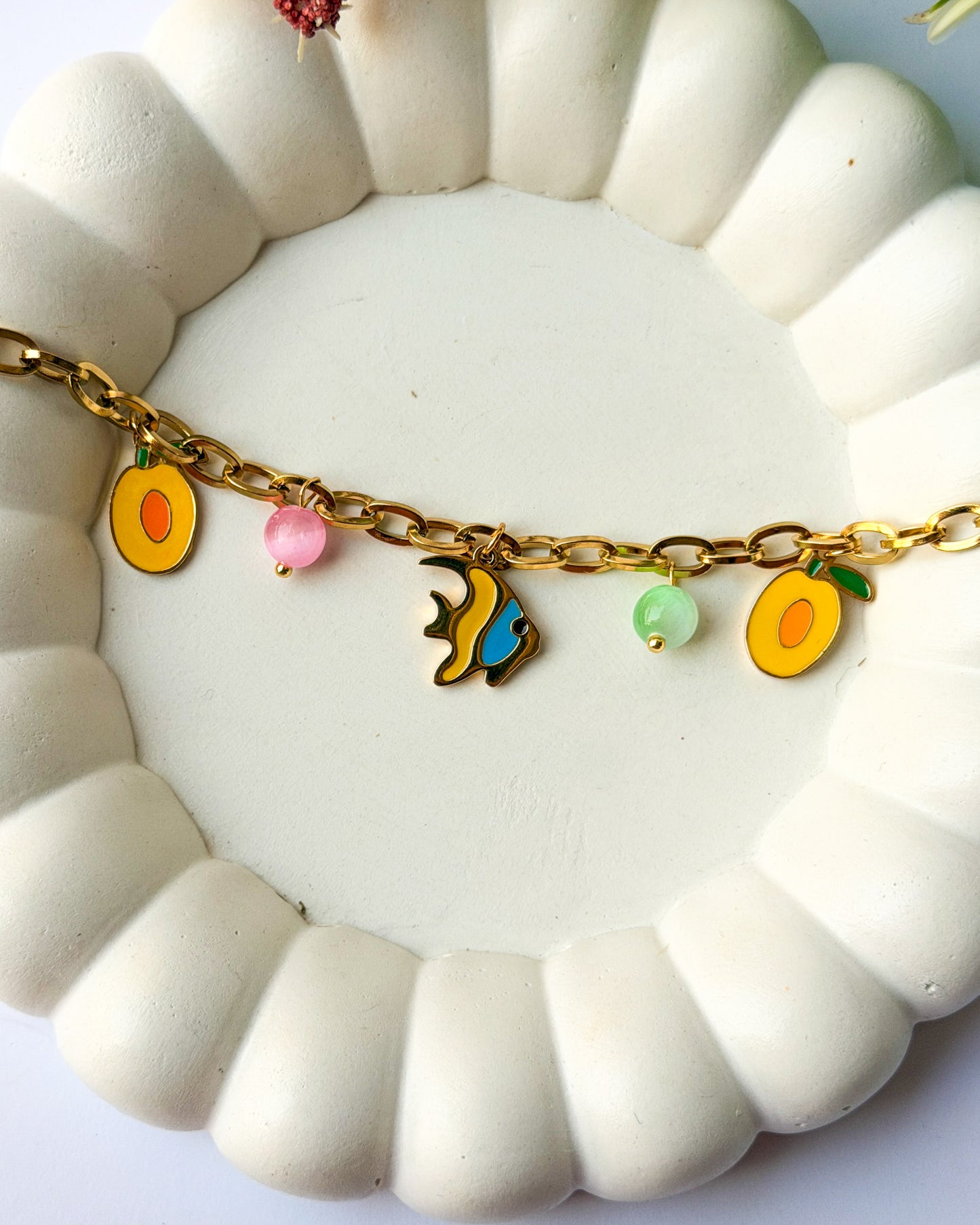 Fish charm bracelet