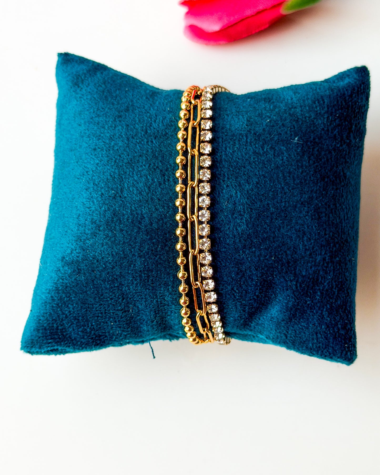 Paperclip layered bracelet