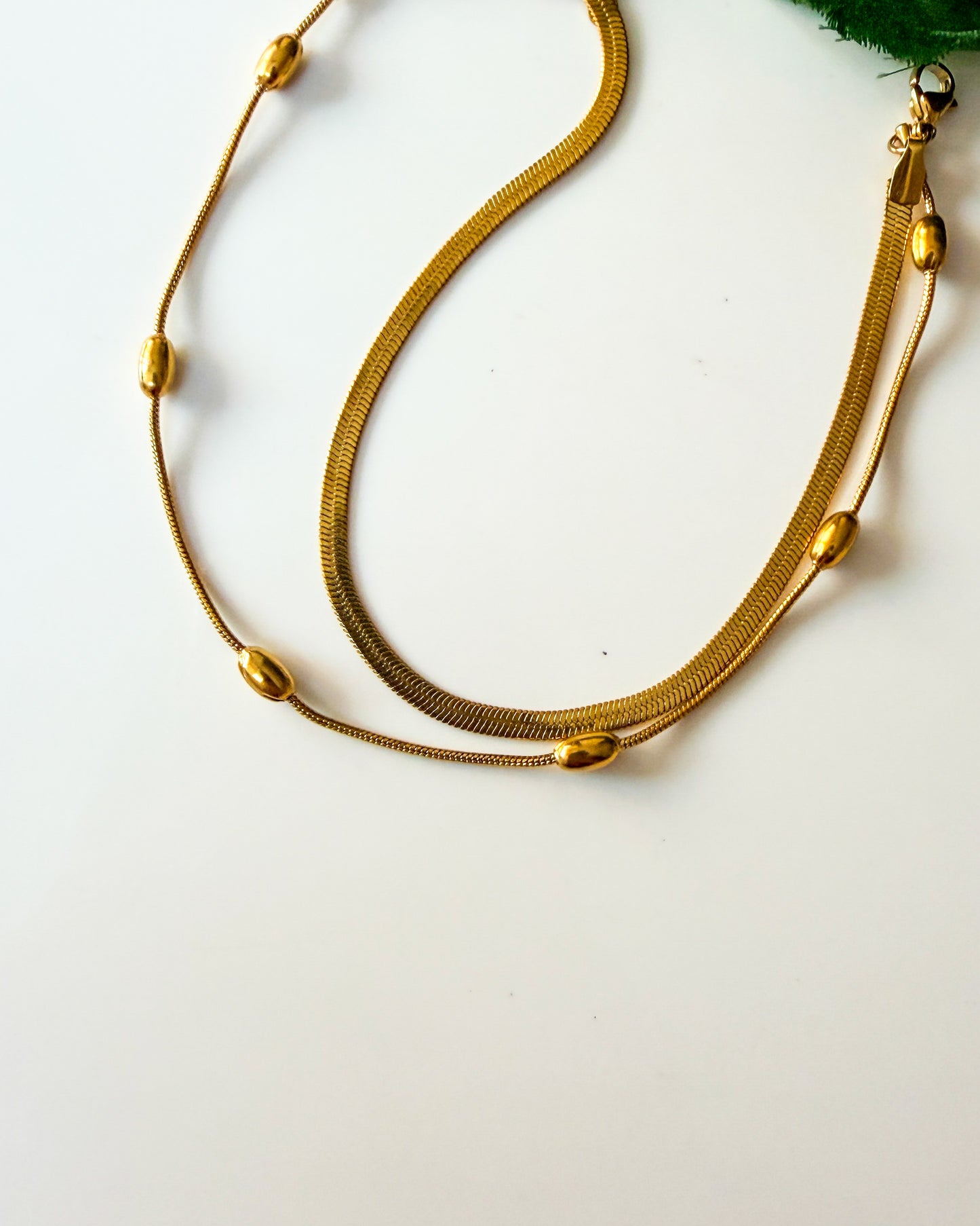 Layered ball chain anklet