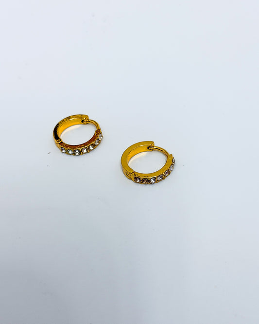 Small square stone huggies