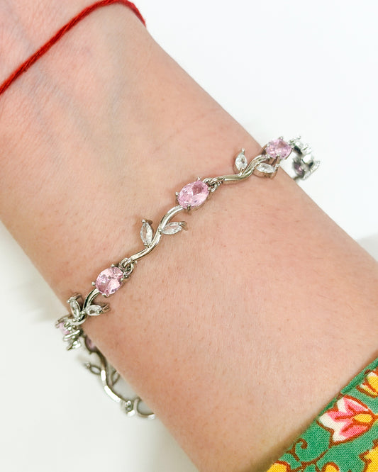 Baby size pink tulip bracelet