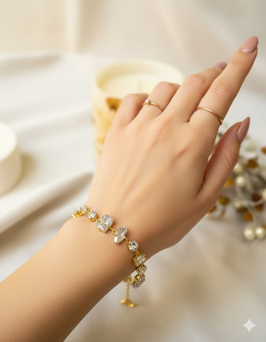 white crystal bracelet