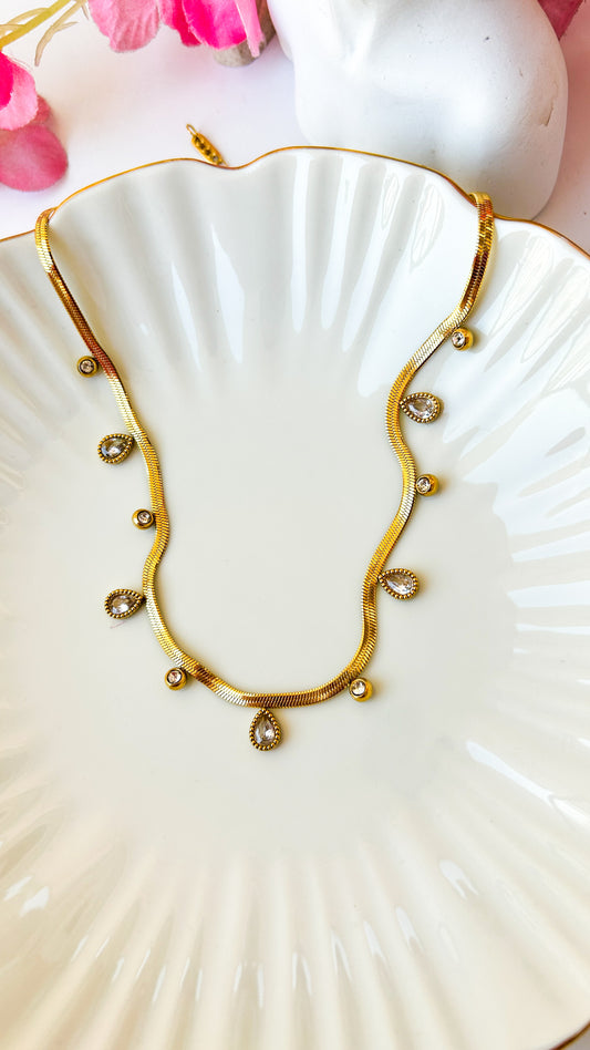 Studded necklace (drop stones)