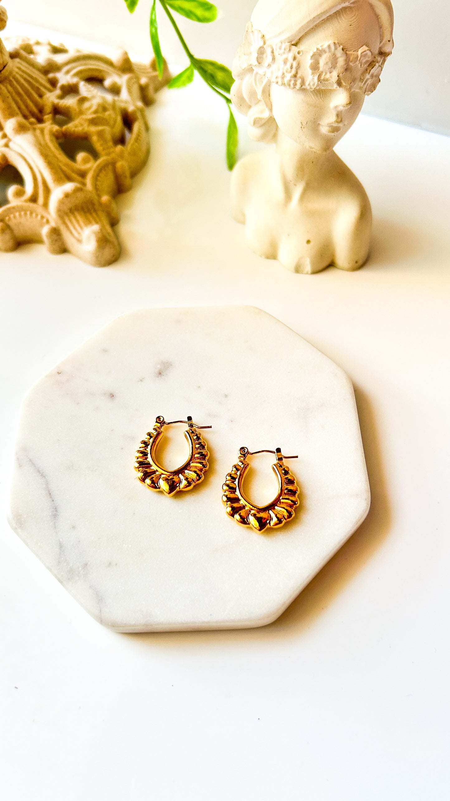 Vintage heart hoops