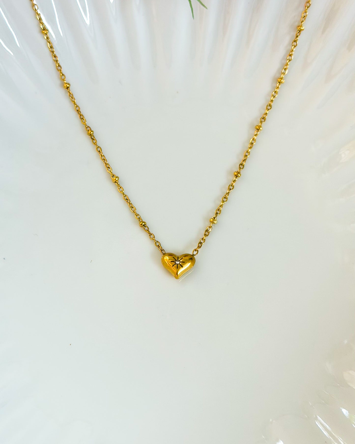 Mini heart with stone necklace