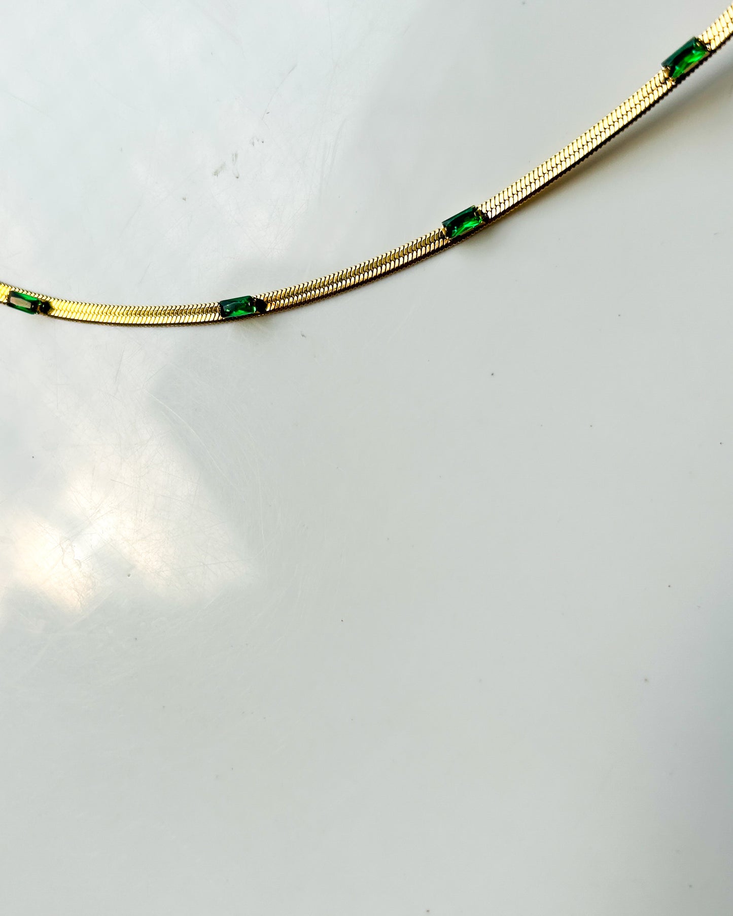 Greenstone snake chain
