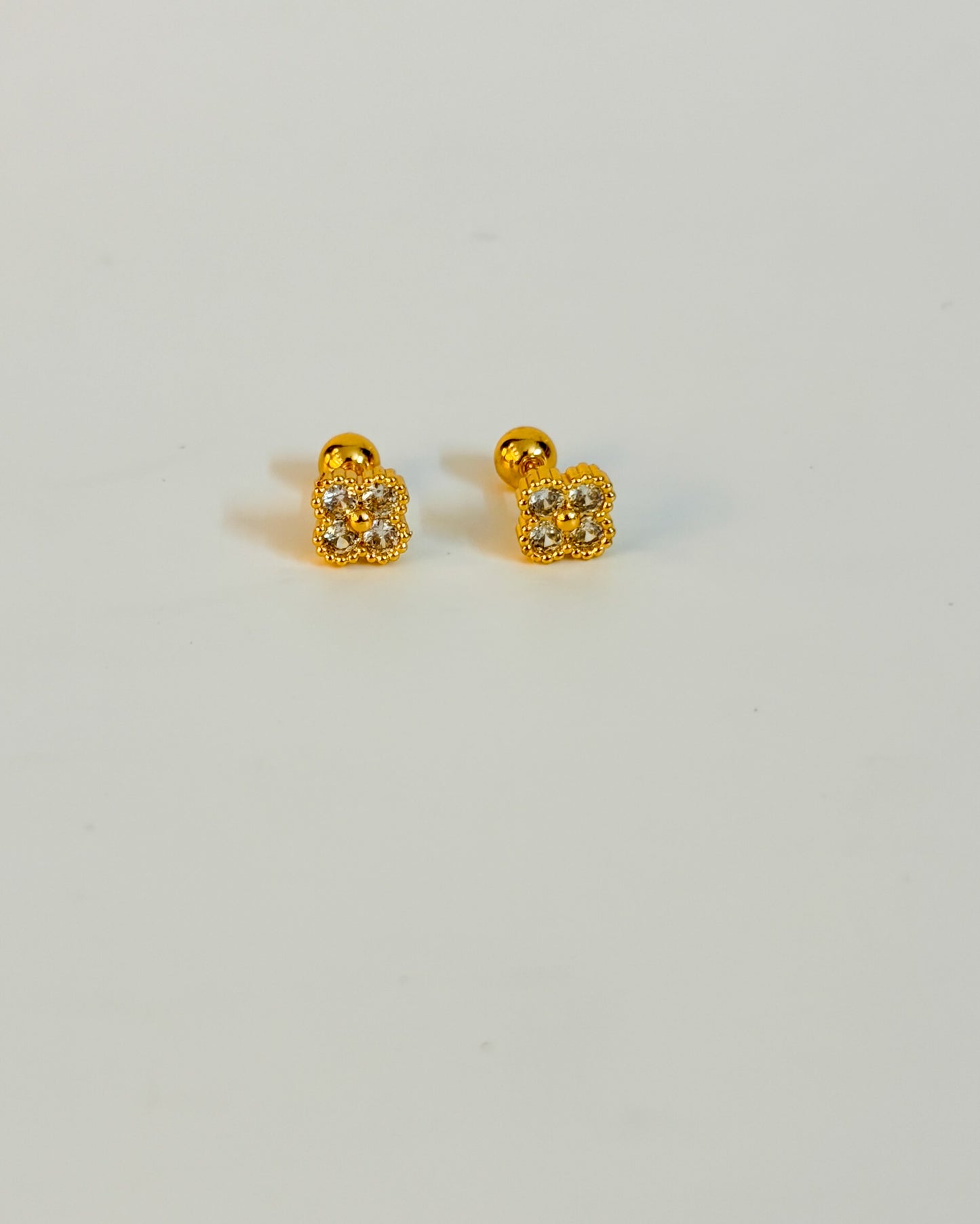 Round floral ball back studs