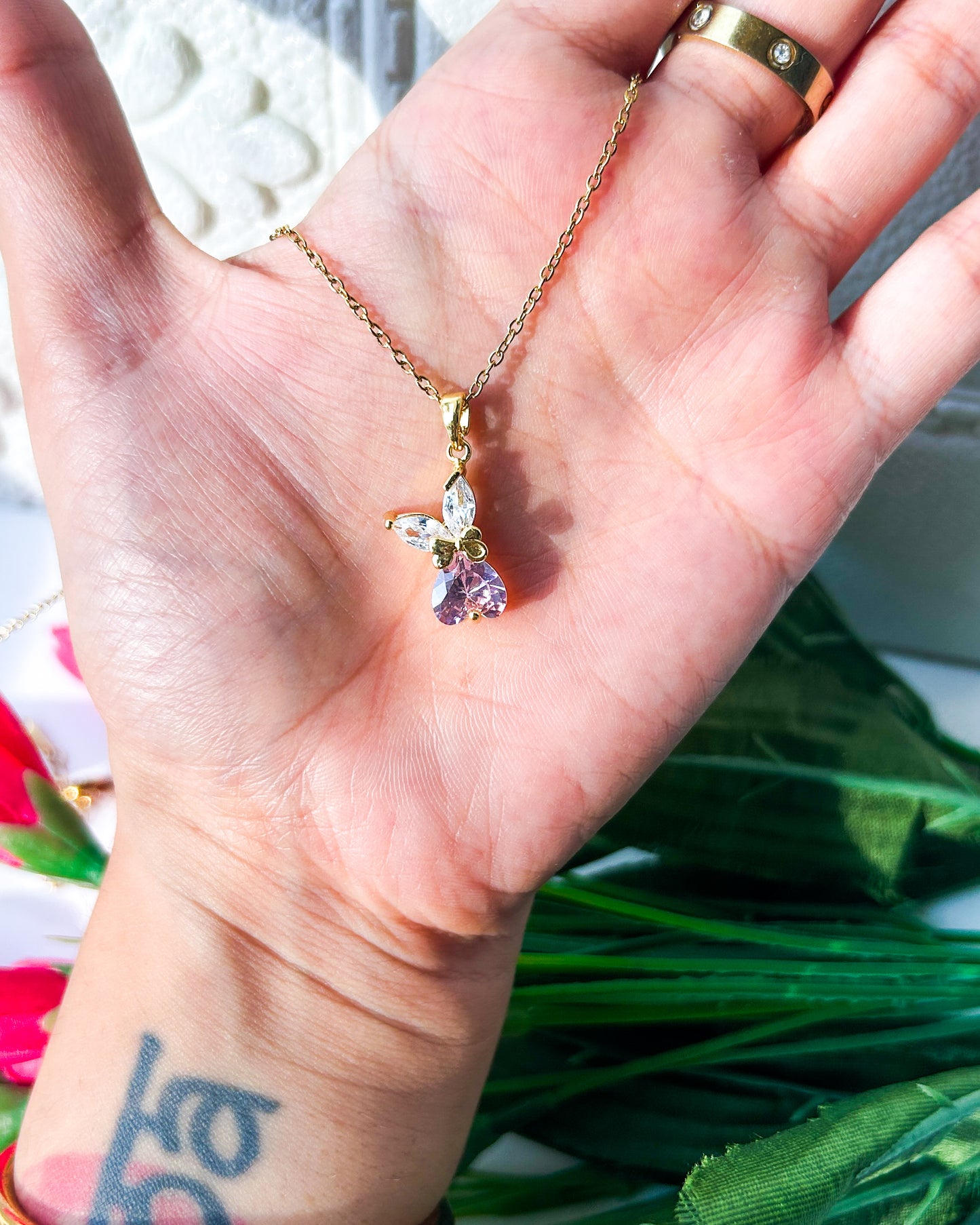 Cute heart bow Necklace