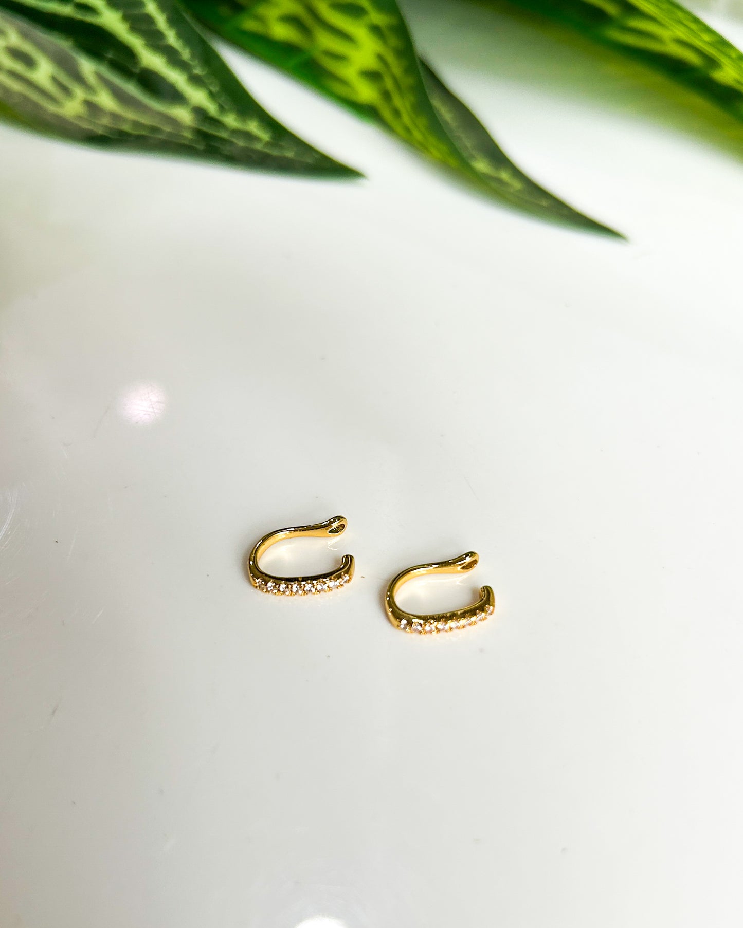 Thin oval press on ear cuffs