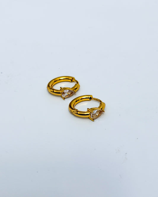 Huggies with drop stone detailing