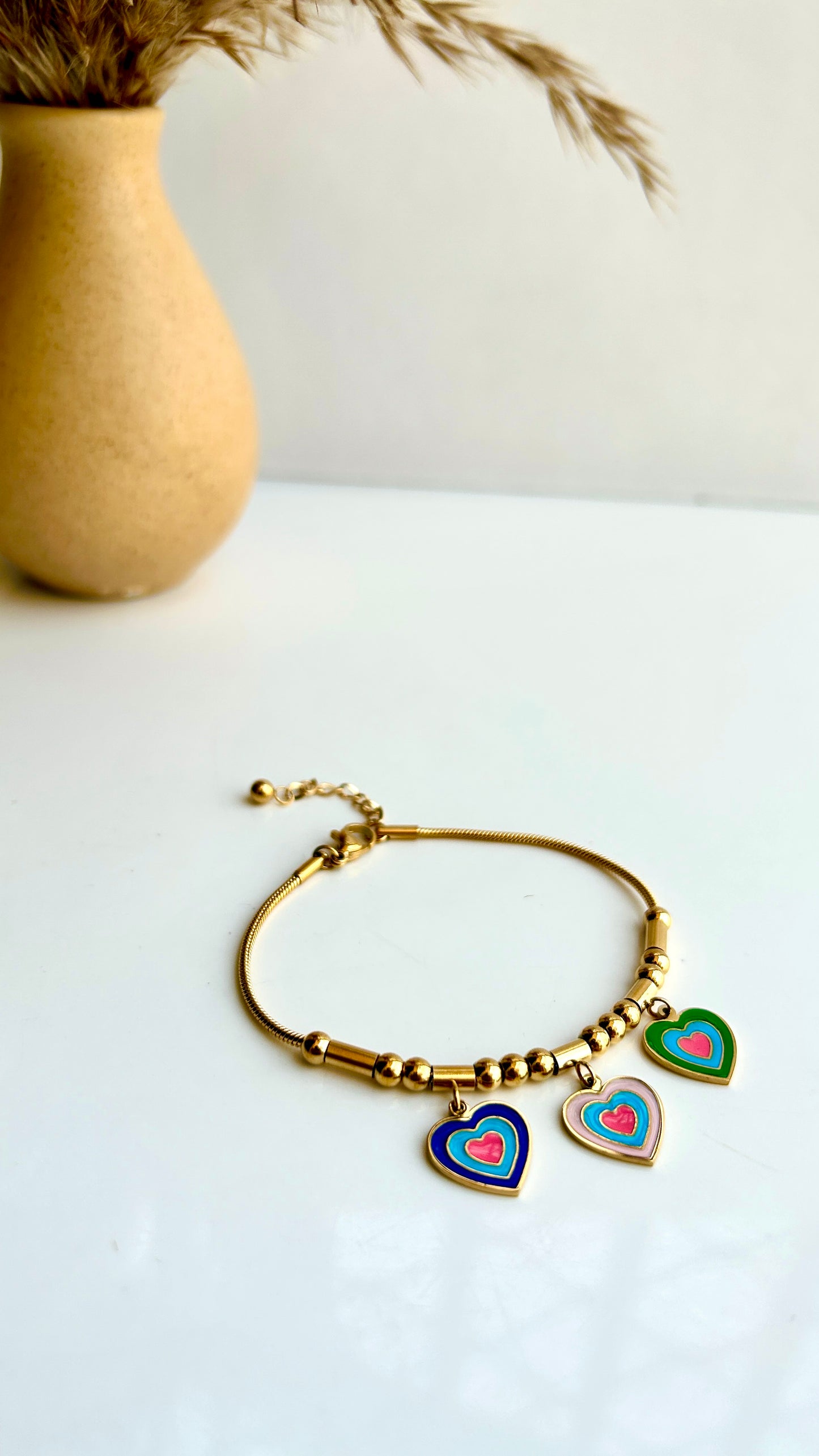 Heart charm bracelet