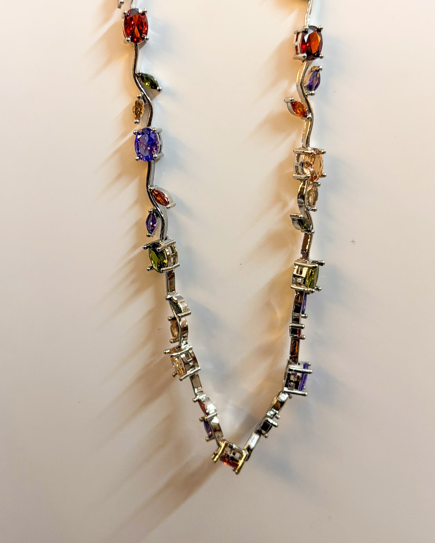 Silver tulip necklace