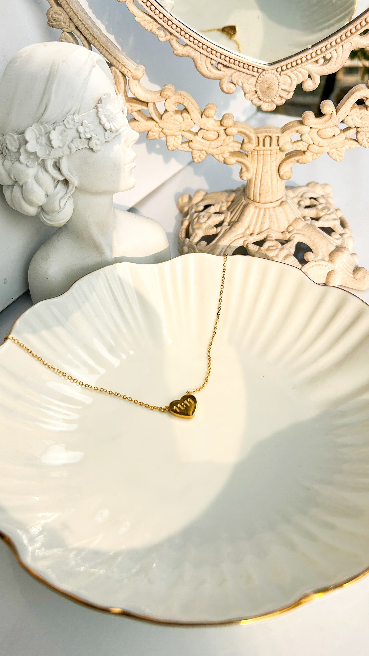 11:11 in heart necklace