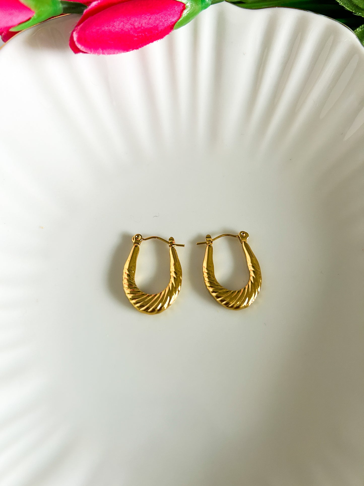 Long textured hoops