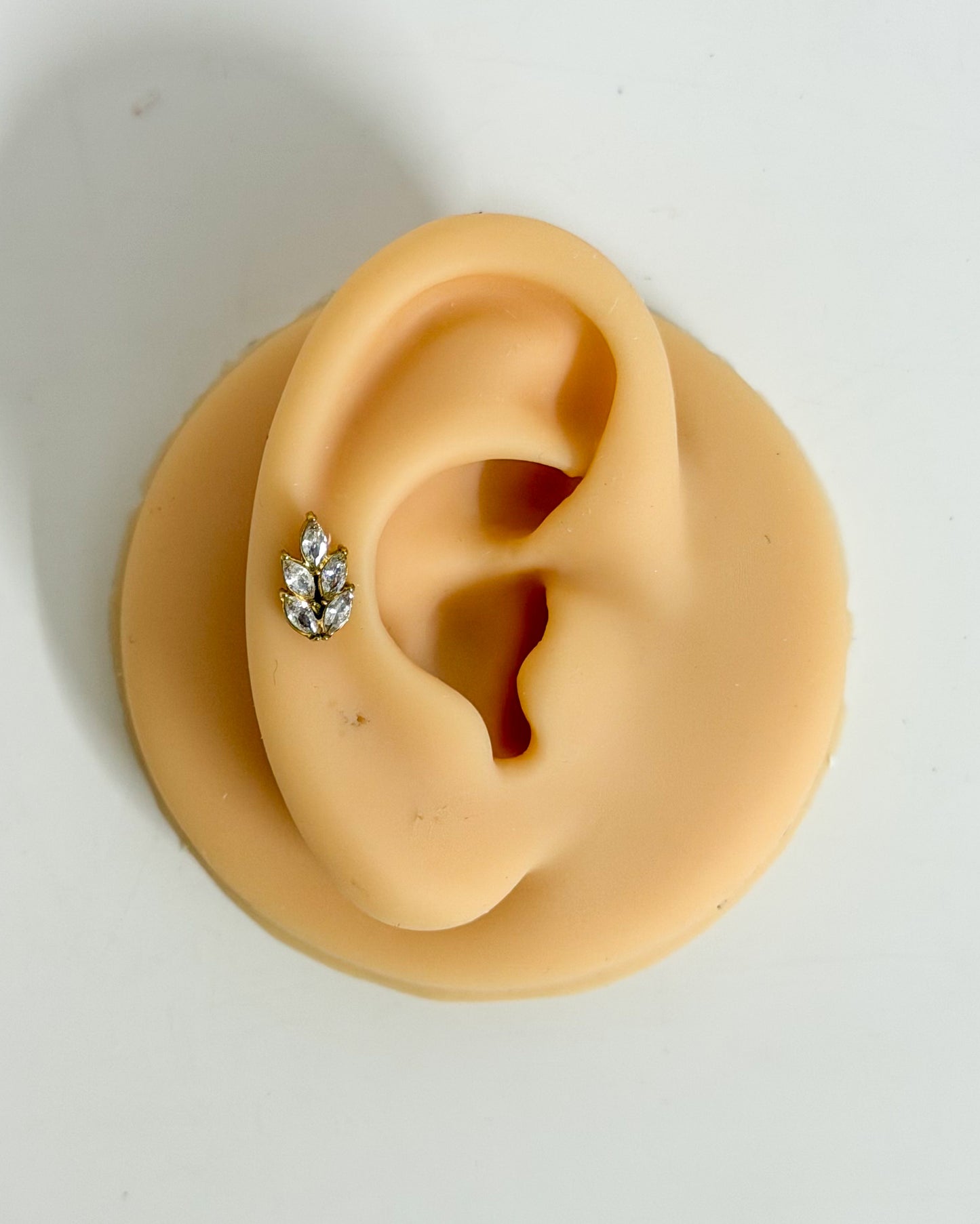 5 petal leafy ballback studs (Ss)