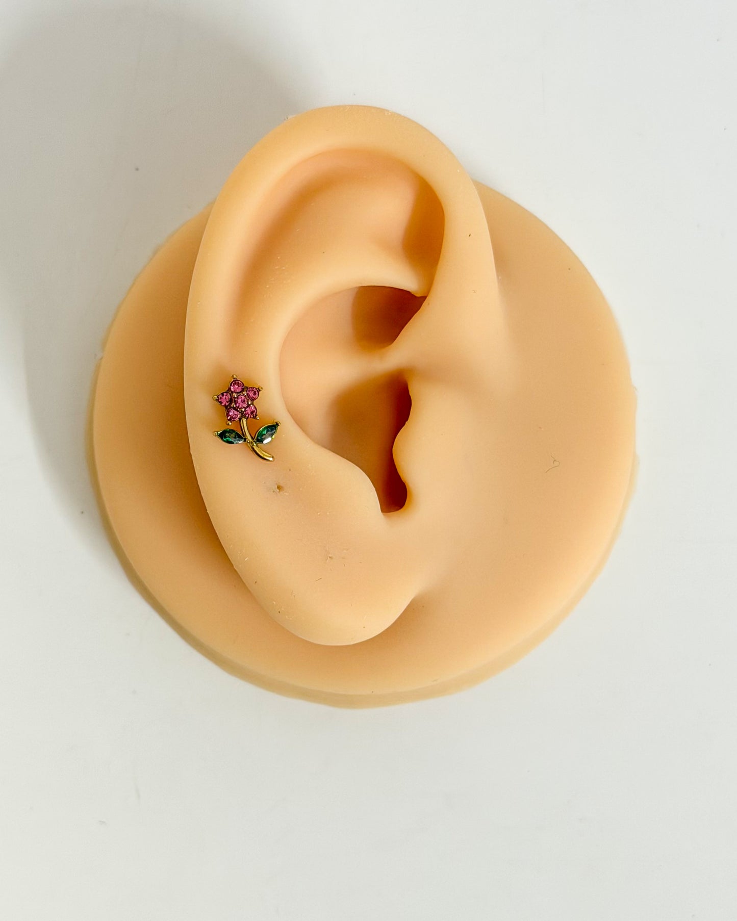 Red flower ballback studs (Ss)
