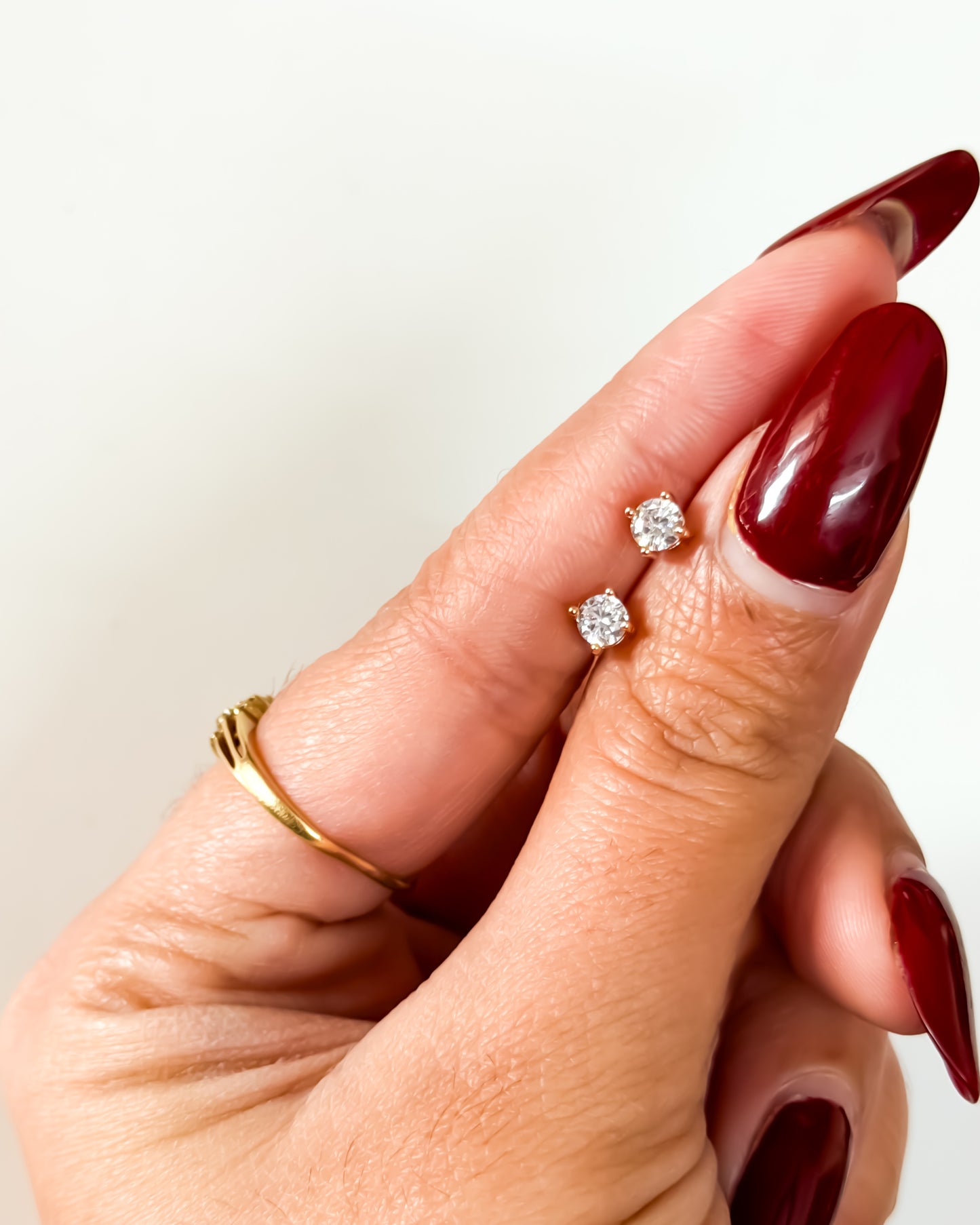 Mini rosegold round ball back studs