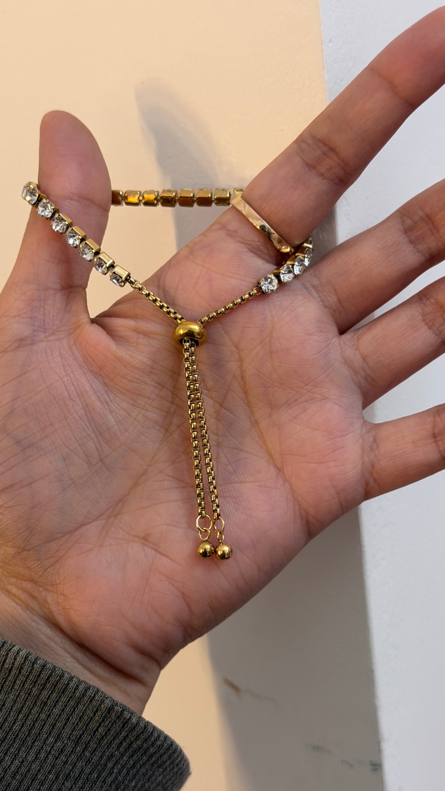 Adjustable tennis bracelet ( round stone)