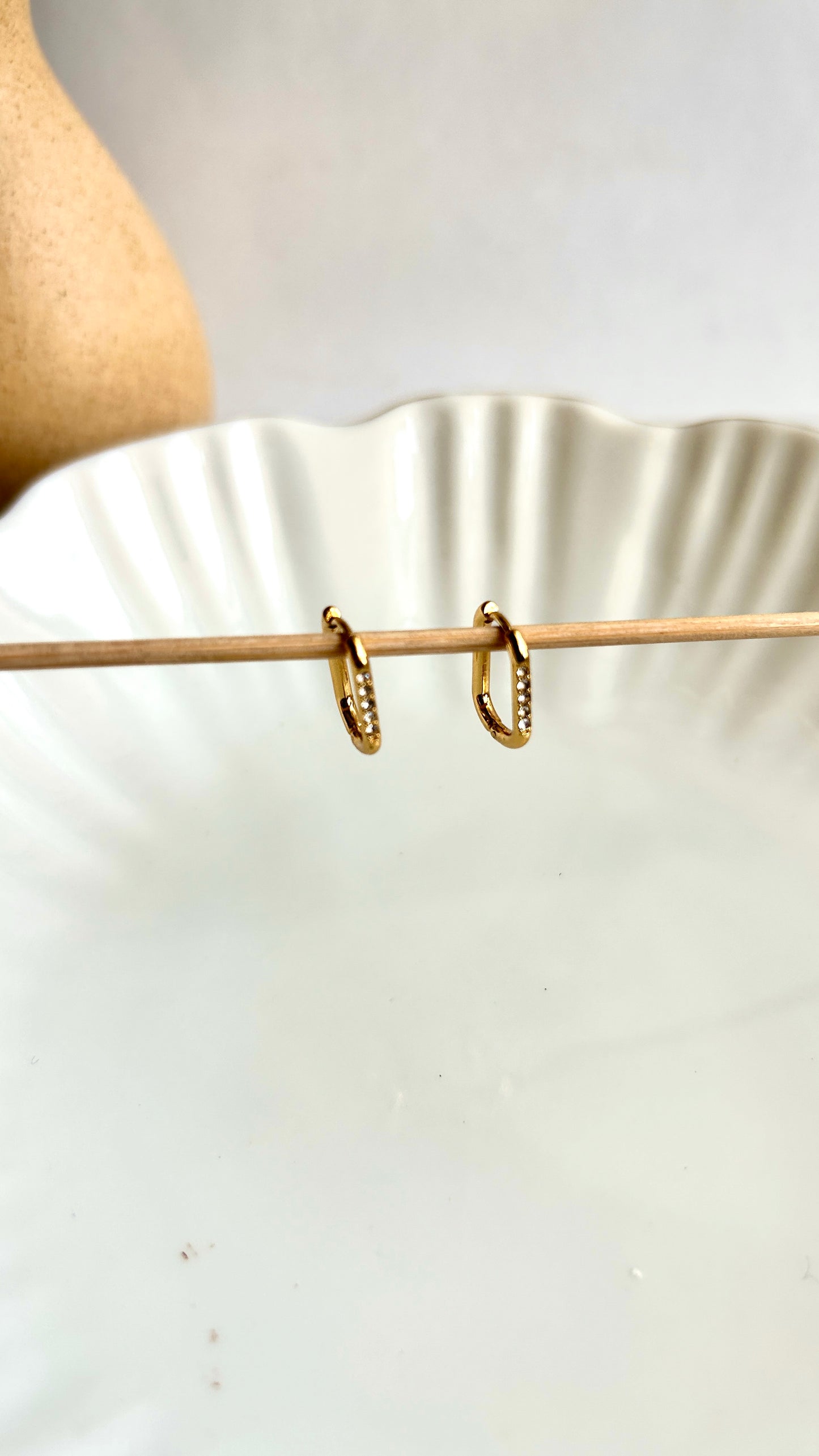 Studded square hoops