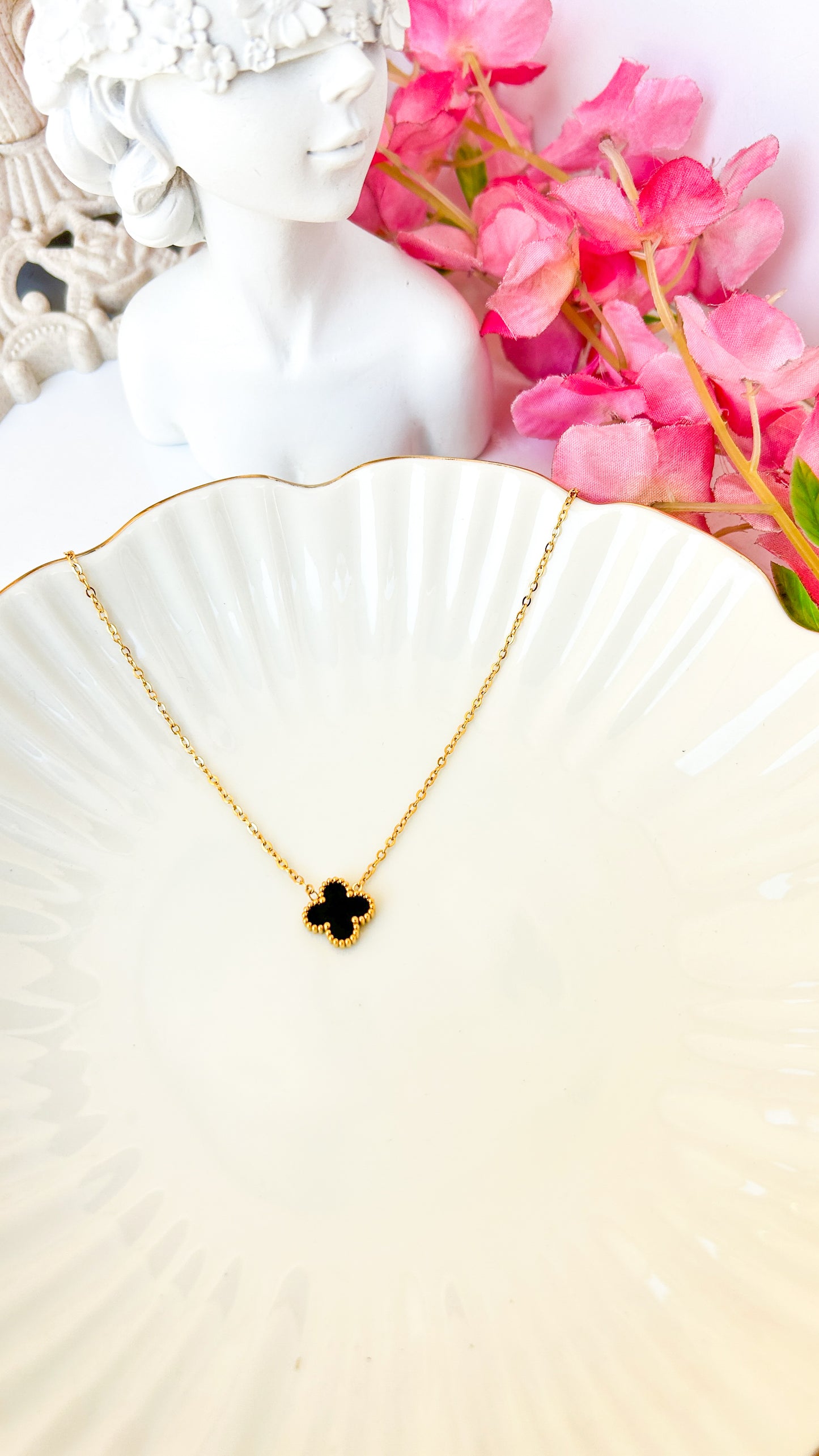 Black clover necklace