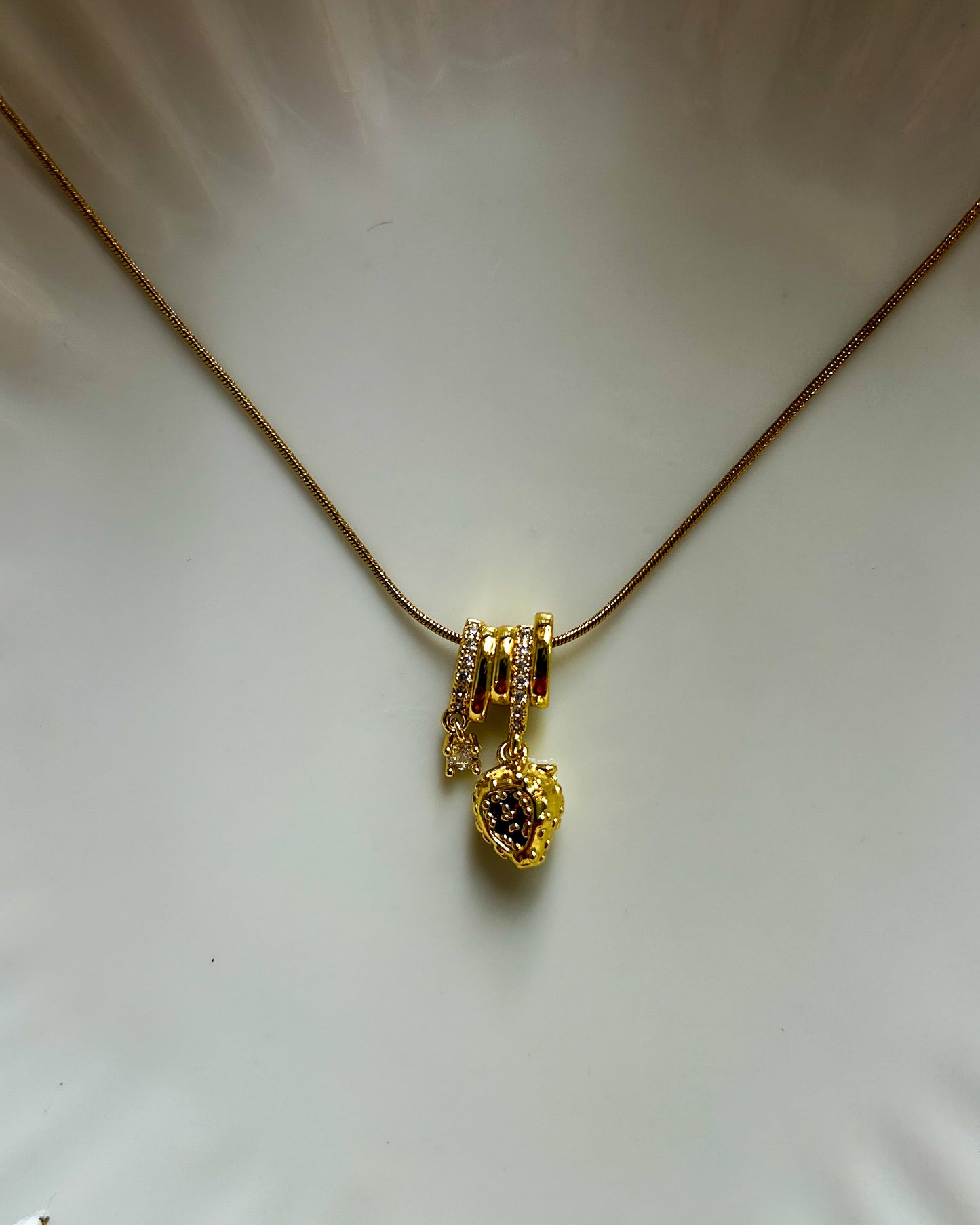 Strawberry charm necklace