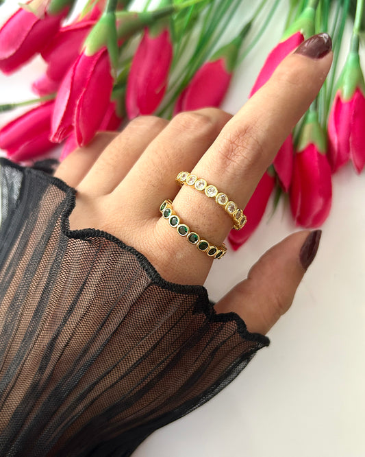 Round stone adjustable ring